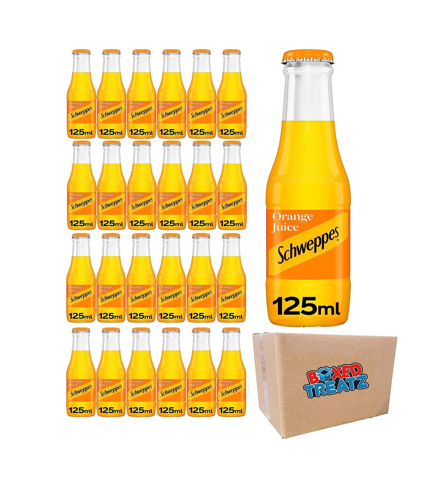 Orange Juice 24x125ml Glass Bottles Orange Juice From Concentrate Boxed Treatz - Buy Online on GoSupps.com