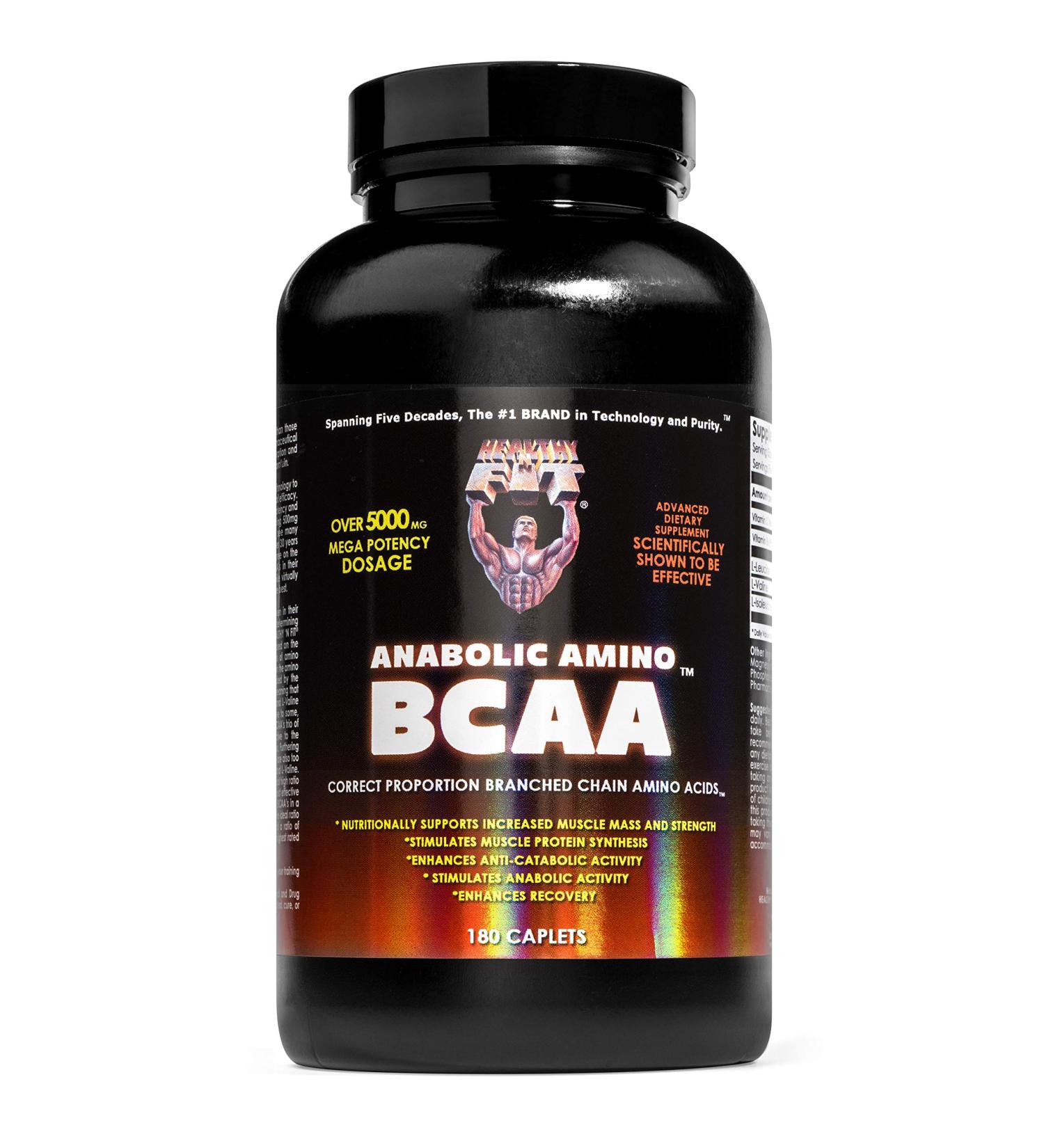 Healthy N Fit Anabolic Amino BCAA - 180 Caplets | Premium Branched Chain Amino Acids for Muscle Recovery & Performance - Buy Online on GoSupps.com