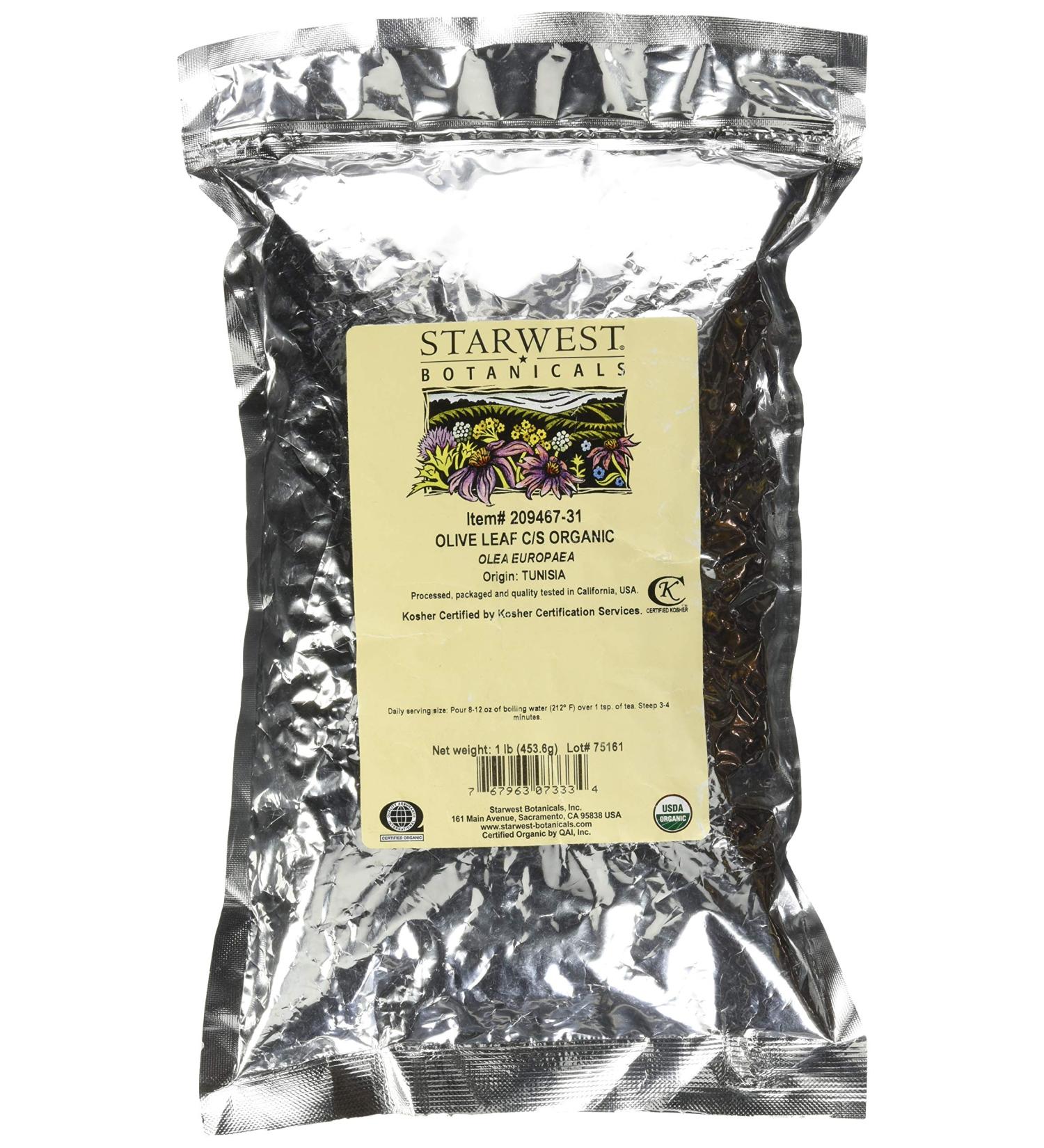 Starwest Botanicals Olive Leaf Cut and Sifted, 1 Pound