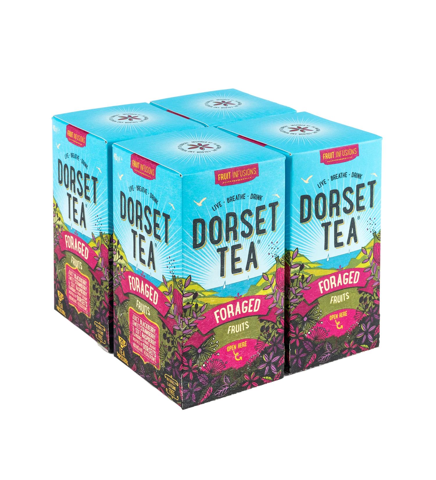 Dorset Tea Foraged Fruits Herbal Tea - 80 Fruit Tea Bags - Blackberry, Strawberry & Raspberry - Buy Online on GoSupps.com
