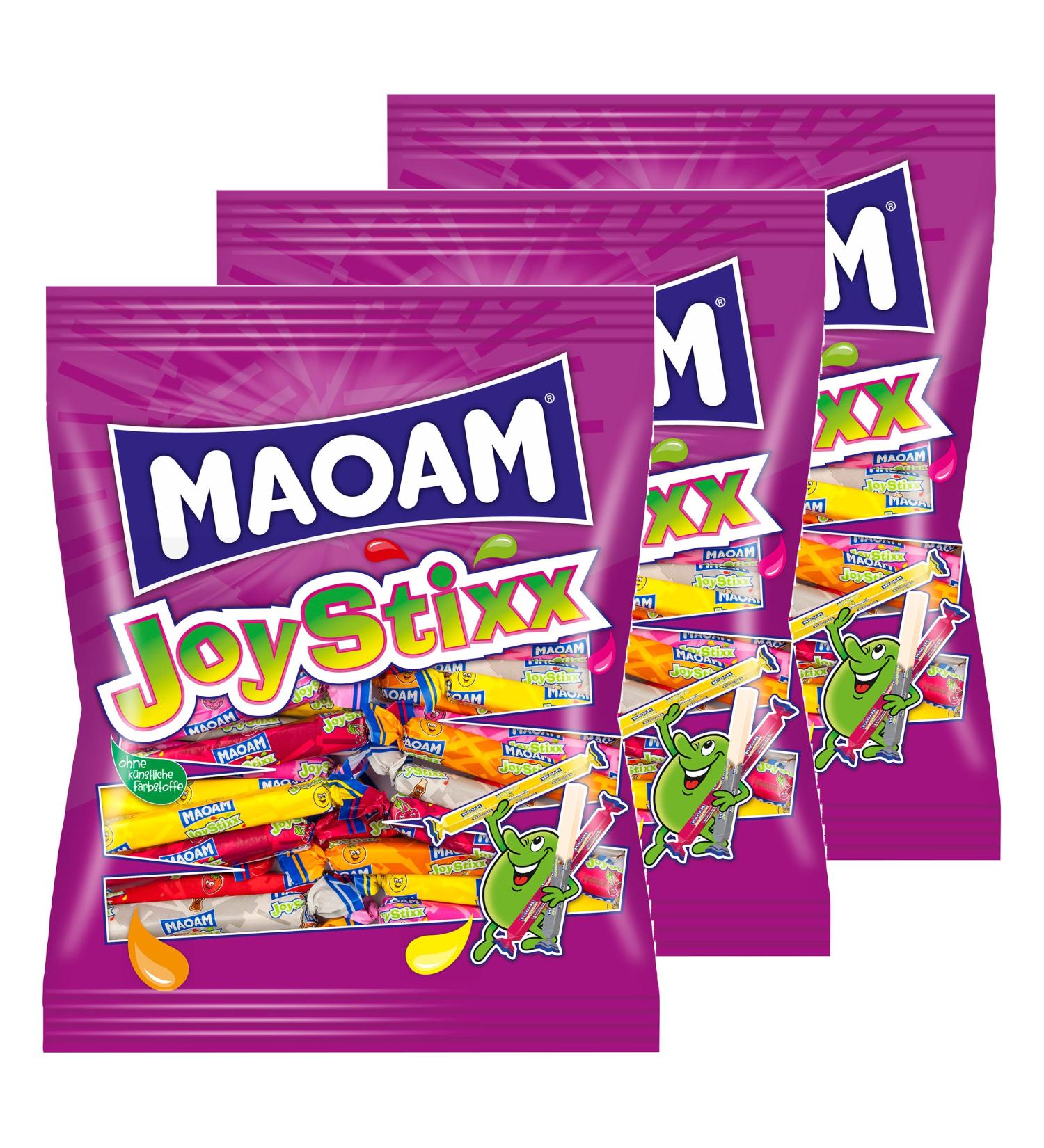 Haribo Maoam Joystixx - Set of 3 Chewy Candy Stripes 975g Bag | Buy Internationally - Buy Online on GoSupps.com