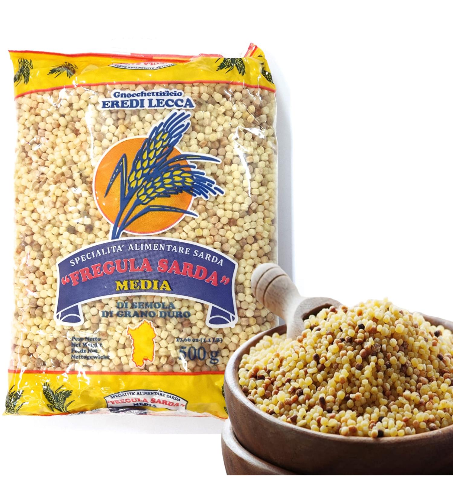  Eredi Lecca Fregula Fregola Sarda Media 500G Fregula of durum wheat semolina 100% Sardinian Typical products Sardi Sardinia - Buy Online on GoSupps.com