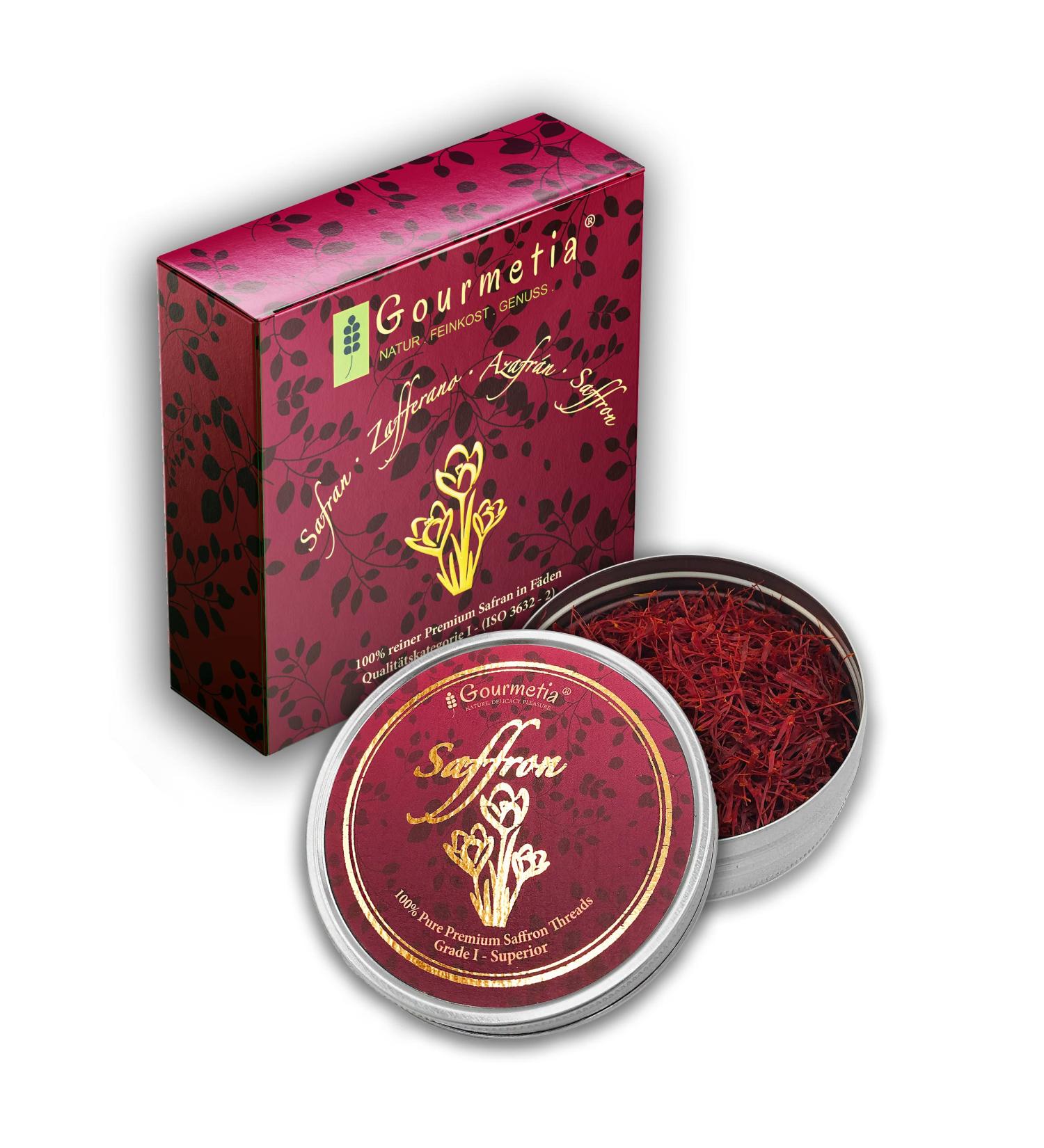 Gourmetia Saffron Saffron Threads in Premium Quality 2 Grams - Category I Superior (ISO 3632-2) - Buy Online on GoSupps.com