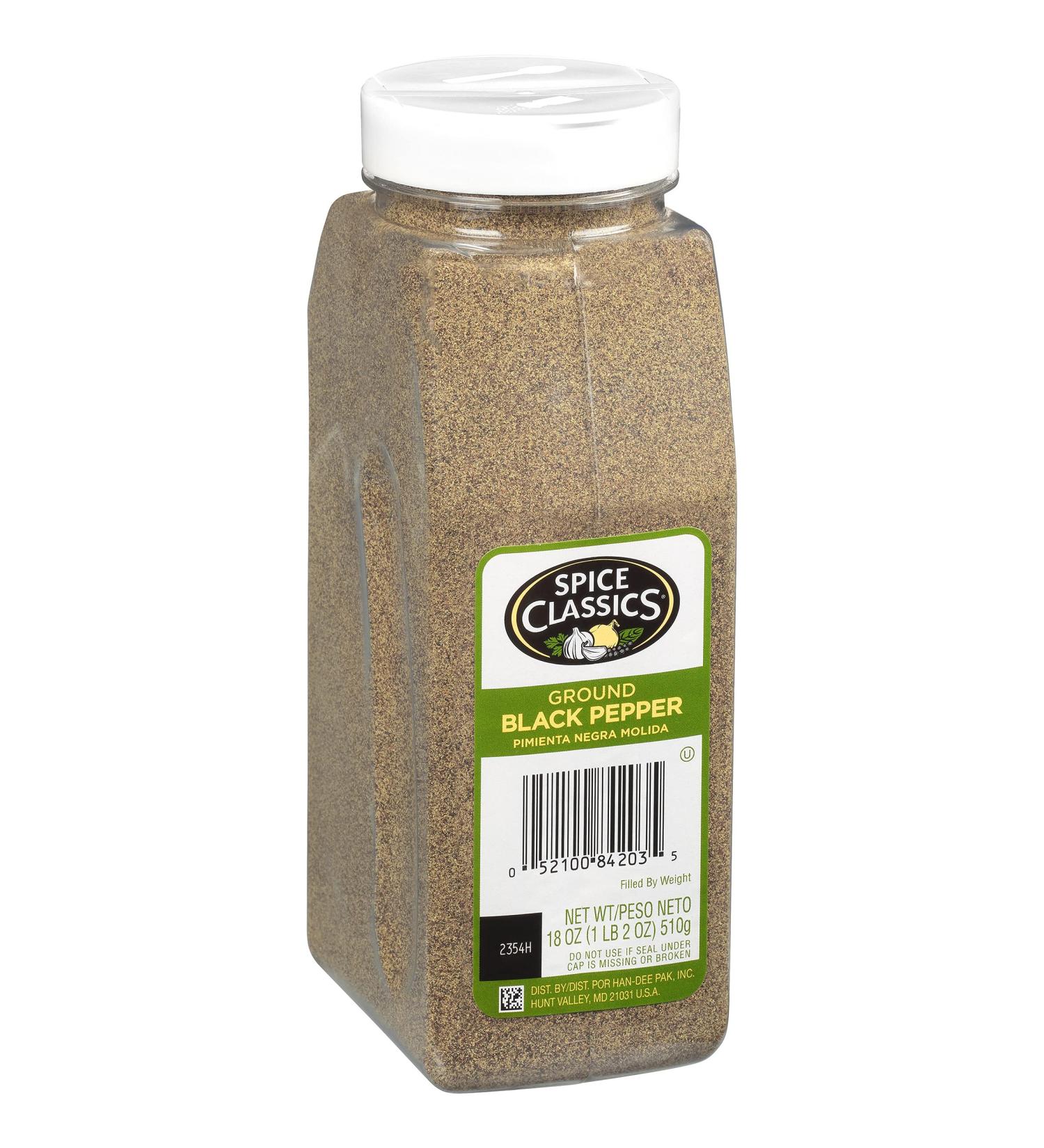 Spice Classics Ground Black Pepper 18 oz - Premium Quality Seasoning - Buy Online on GoSupps.com