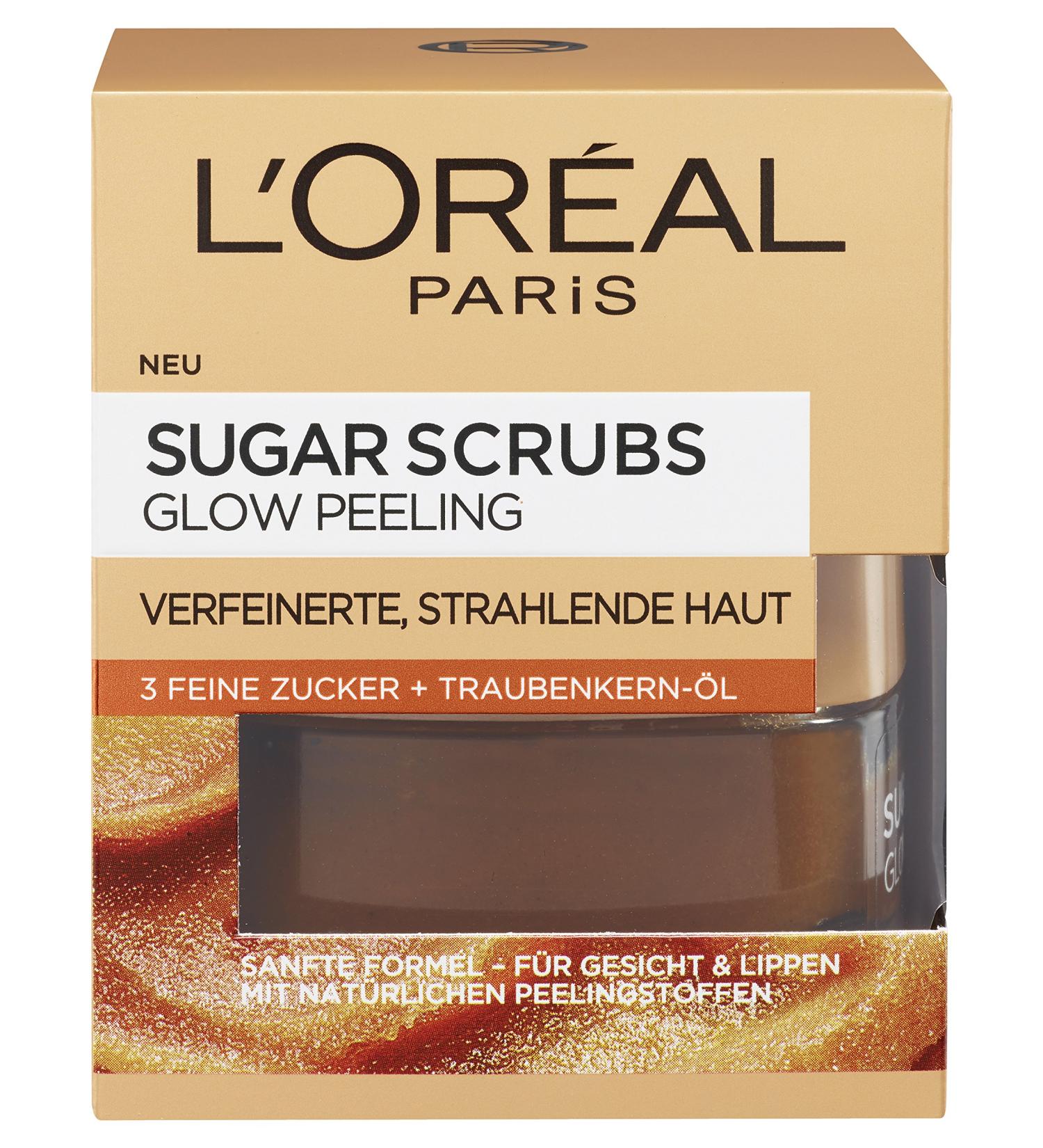 L'Or al Paris Sugar Scrubs Face Mask Glow Peeling 50ml - Unscented Exfoliating Skin Care | International Shipping Available - Buy Online on GoSupps.com