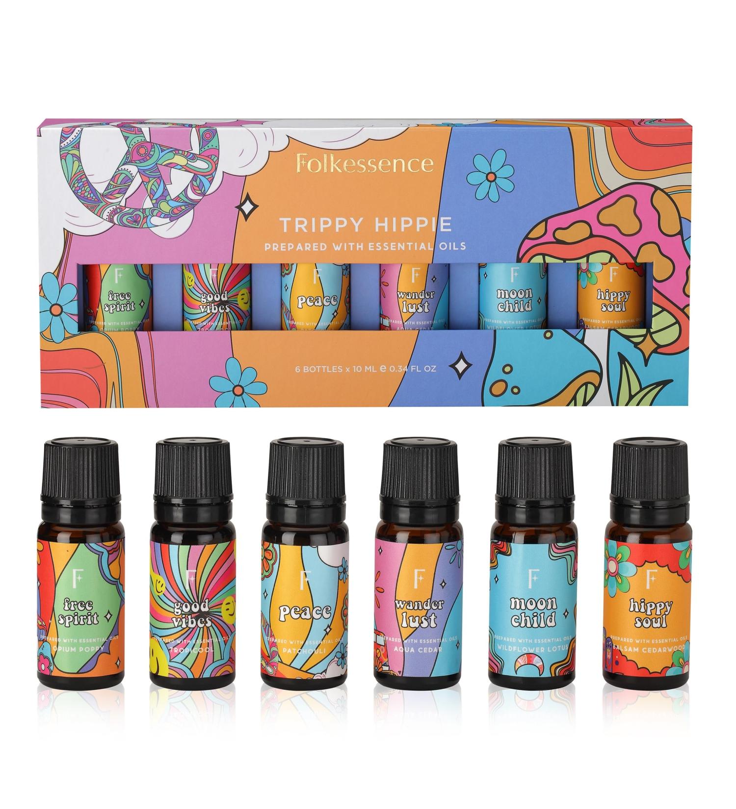 Shop Folkulture Essential Oil Set - Patchouli & Cedarwood Diffuser Oils | 6 Scents for Home Fragrance | Aromatherapy Oil Set 0.06 Fl Oz - Buy Online on GoSupps.com