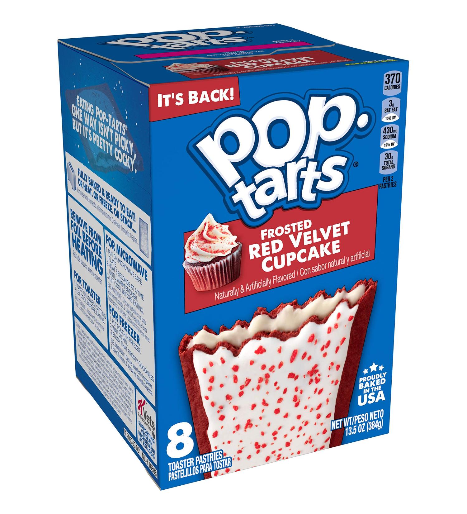 Pop-Tarts Frosted Red Velvet Cupcake - 13.5oz Box (8 Toaster Pastries) | Made in the USA - Buy Online on GoSupps.com