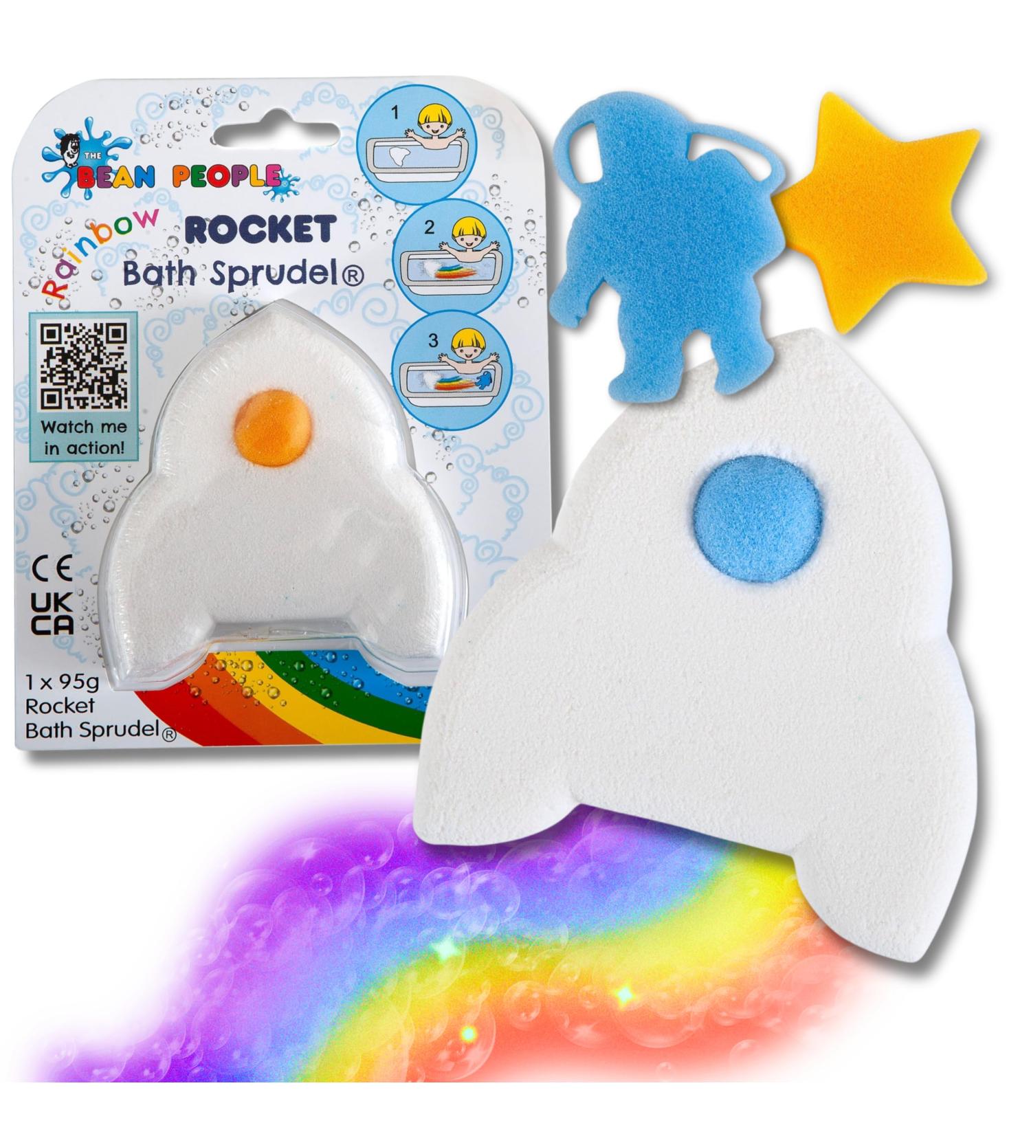 The Bean People Space Rocket-Themed Bath Bombs for Kids - Rainbow Coloured Kids Bath Bombs with Toys Inside Sponge Bath Toys 5 to Collect Fantastic Scent Rainbow Rocket - Buy Online on GoSupps.com