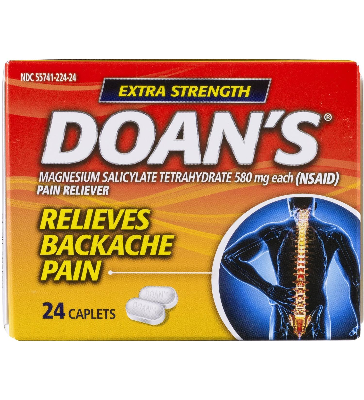 Doan's Extra Strength Pain Reliever Caplets - 24 Ct | Fast Shipping Worldwide | Relief from Back Pain & Muscle Discomfort - Buy Online on GoSupps.com