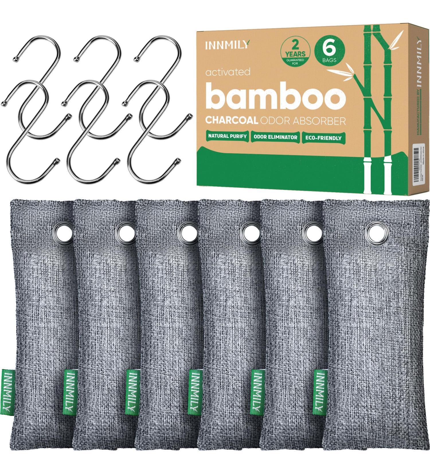 Activated Charcoal Odor Absorber - 6 Pack Nature Deodorizer for Shoes Bamboo Charcoal Air Purifying Bags Fresh Sneakers & Moisture Remover - Buy Online on GoSupps.com