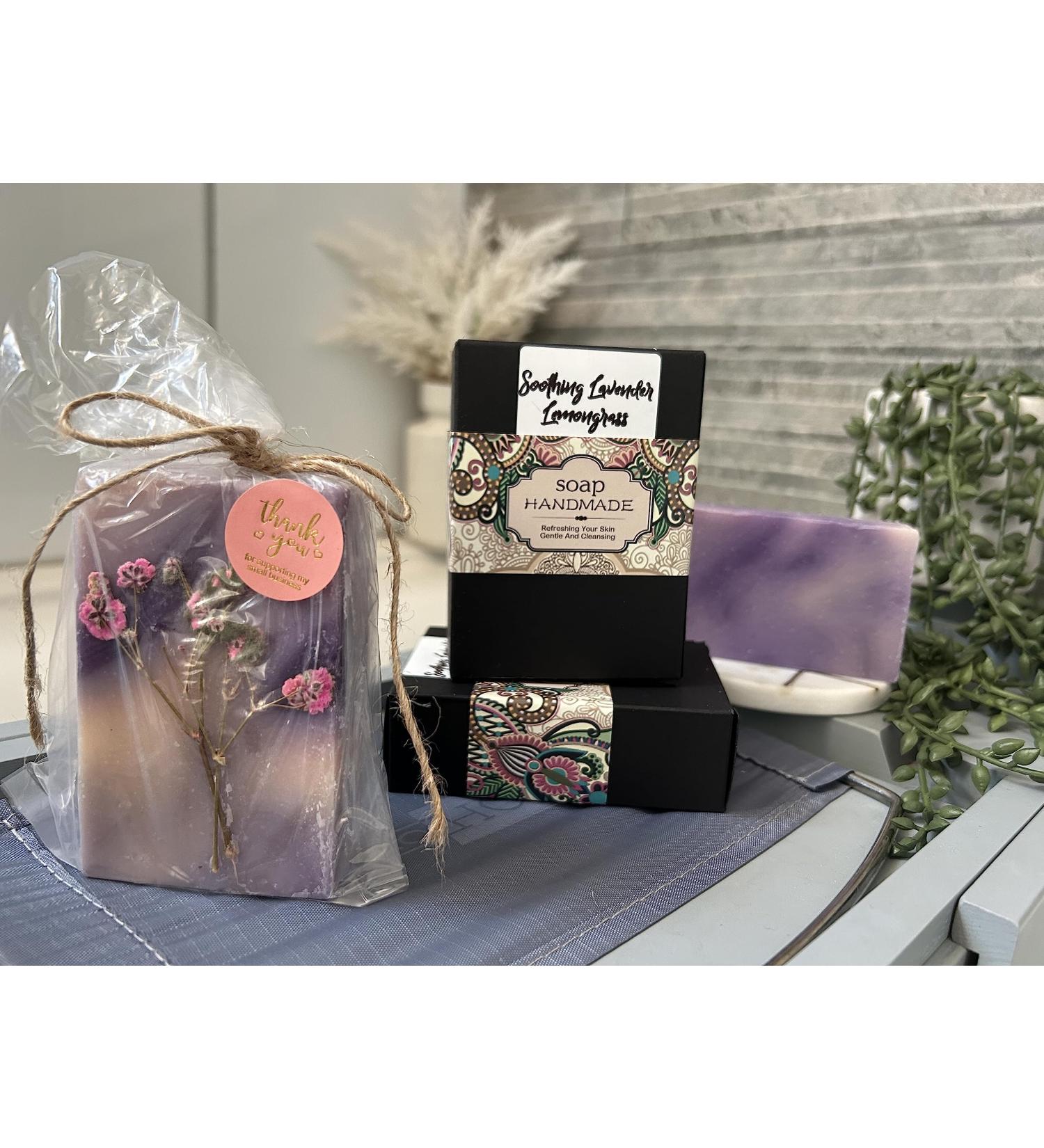 Organic Soap by Serenity at Last | Soothing Lavender Lemongrass - Natural Eco-Friendly Skincare for All Skin Types - Buy Online on GoSupps.com