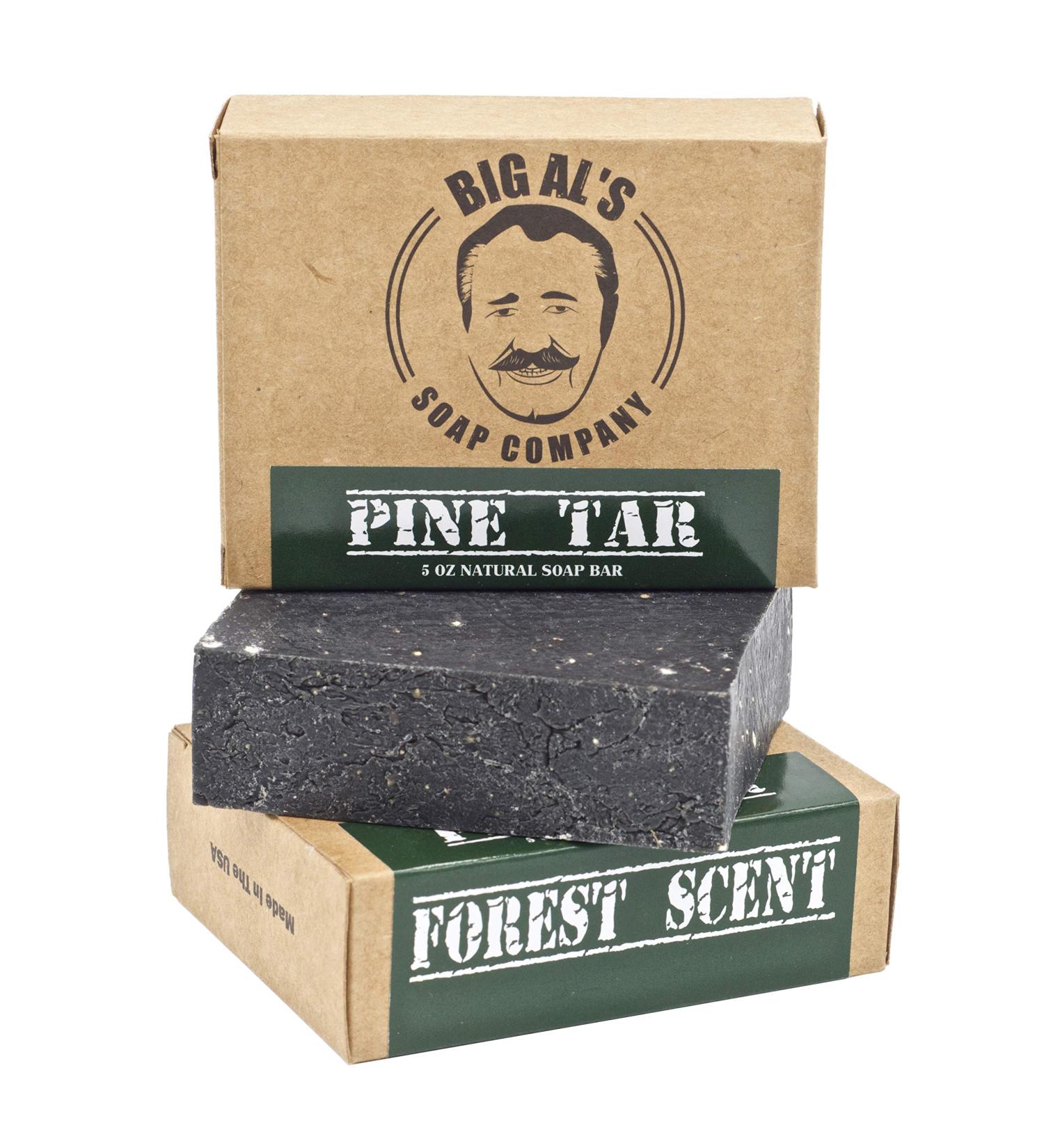 Big Al's Pine Tar Soap (1) 5oz Bar With Natural Ingredients and Essential Oils  Forest Scent