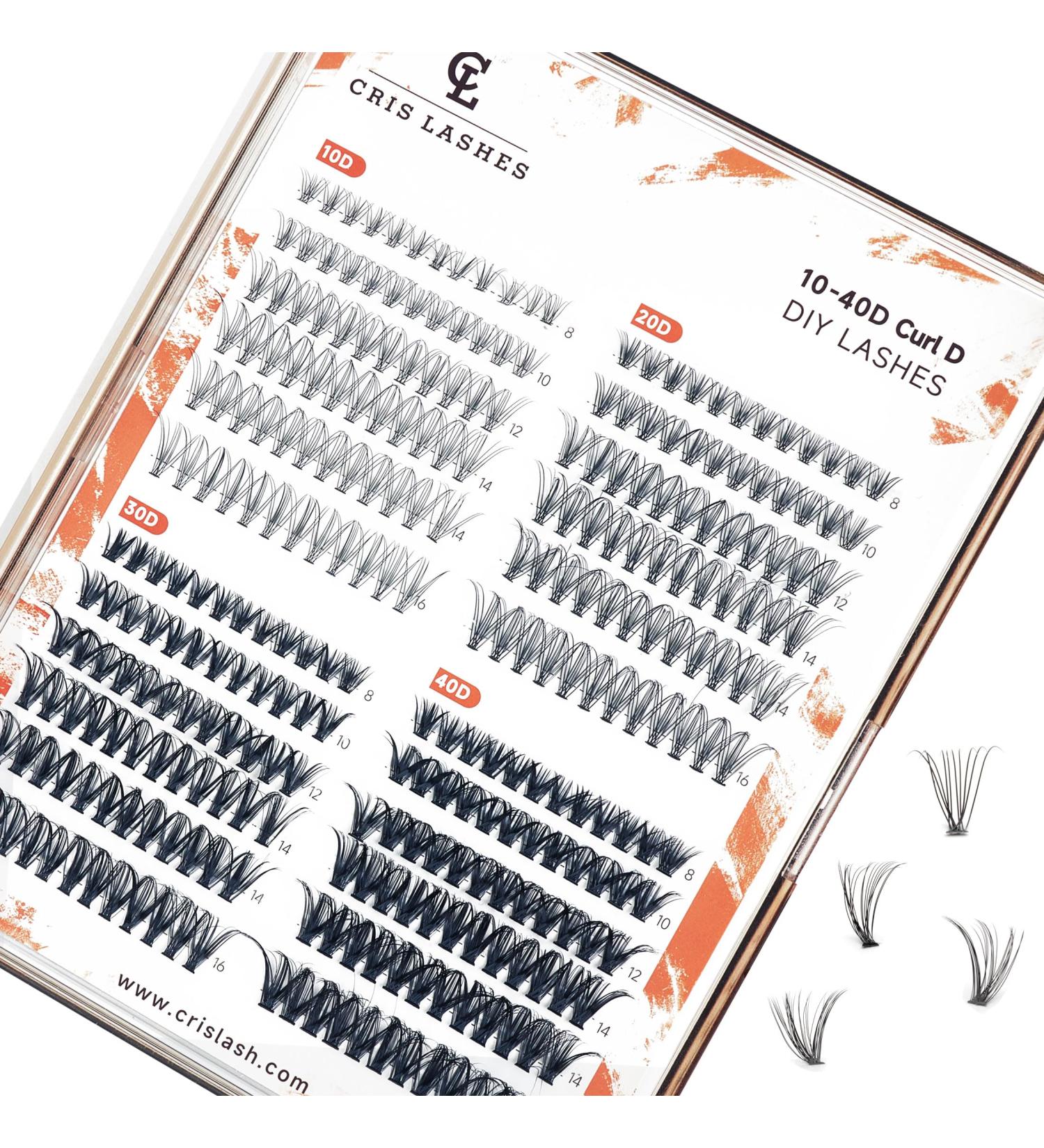 Lash Clusters Individual Lashes 288 Clusters False Eyelash Extensions for DIY Home Application | 10-40D Curl-D | Mix8-16mm - Buy Online on GoSupps.com