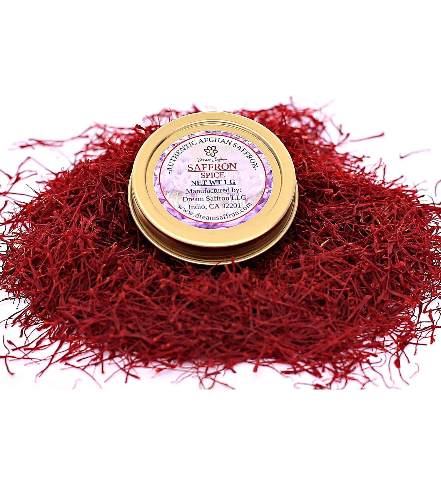 Dream Saffron Premium All-Red Afghan Saffron Threads - 1.0 Gram - Grade A+ Super Nagin Saffron for Cooking, Persian Tea, Paella & Risotto - Buy Online on GoSupps.com