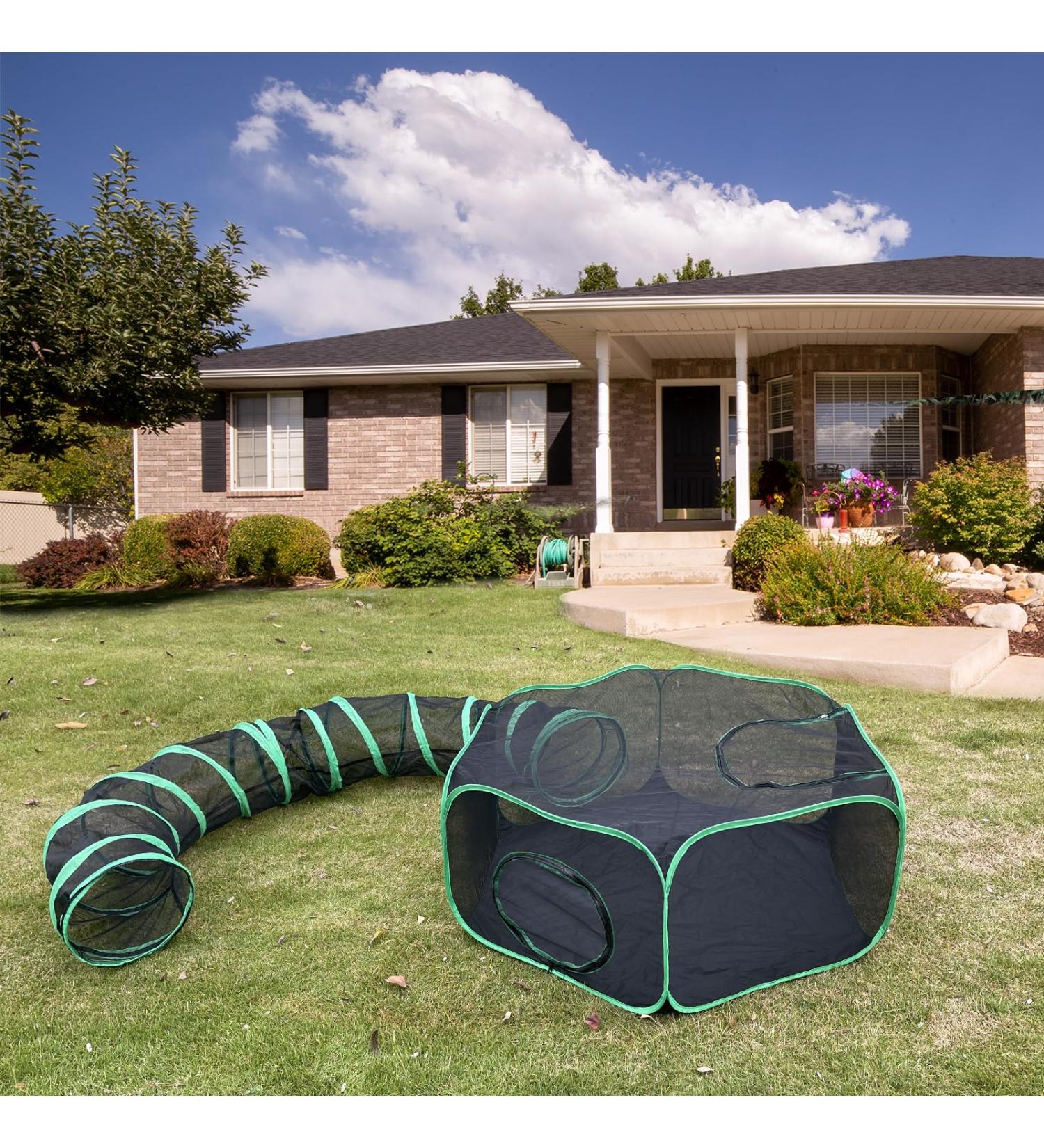 Pawtenda Outdoor Cat Enclosures for Indoor Cats Portable Cat Tents for Outside Outdoor Catio Enclosed Cat Playpen with Tunnel Pet Tents for Cats Rabbit Puppy and Other Small Animal 2-in-1 cat enclosures set - Buy Online on GoSupps.com