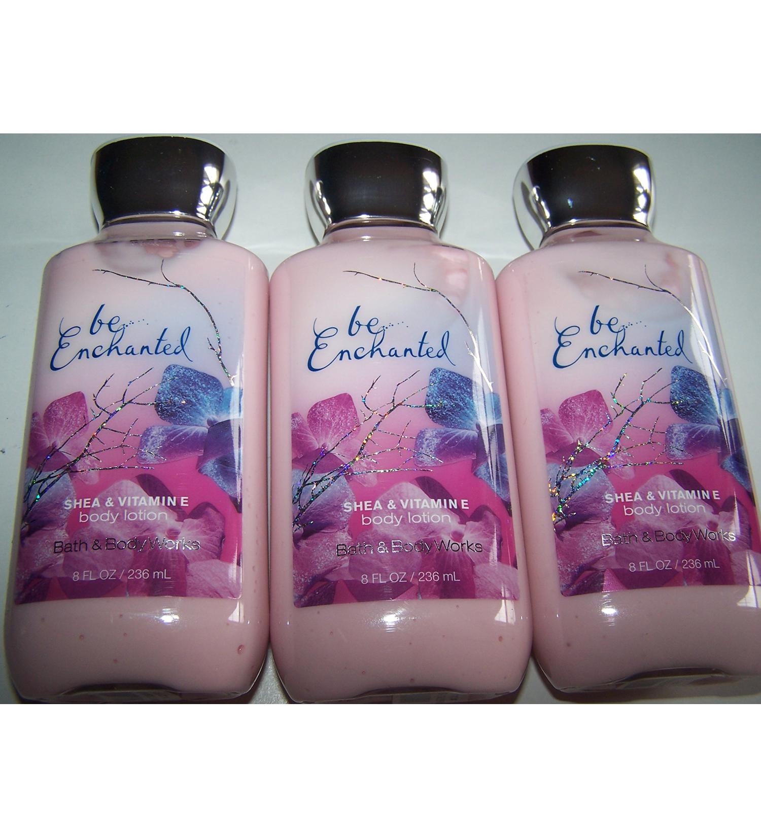 Lot of 3 Bath & Body Works Be Enchanted Body Lotion (Pomegranate Sugared Petals Whipped Vanilla & Musk) 8 Fl Oz Each (Be Enchanted)