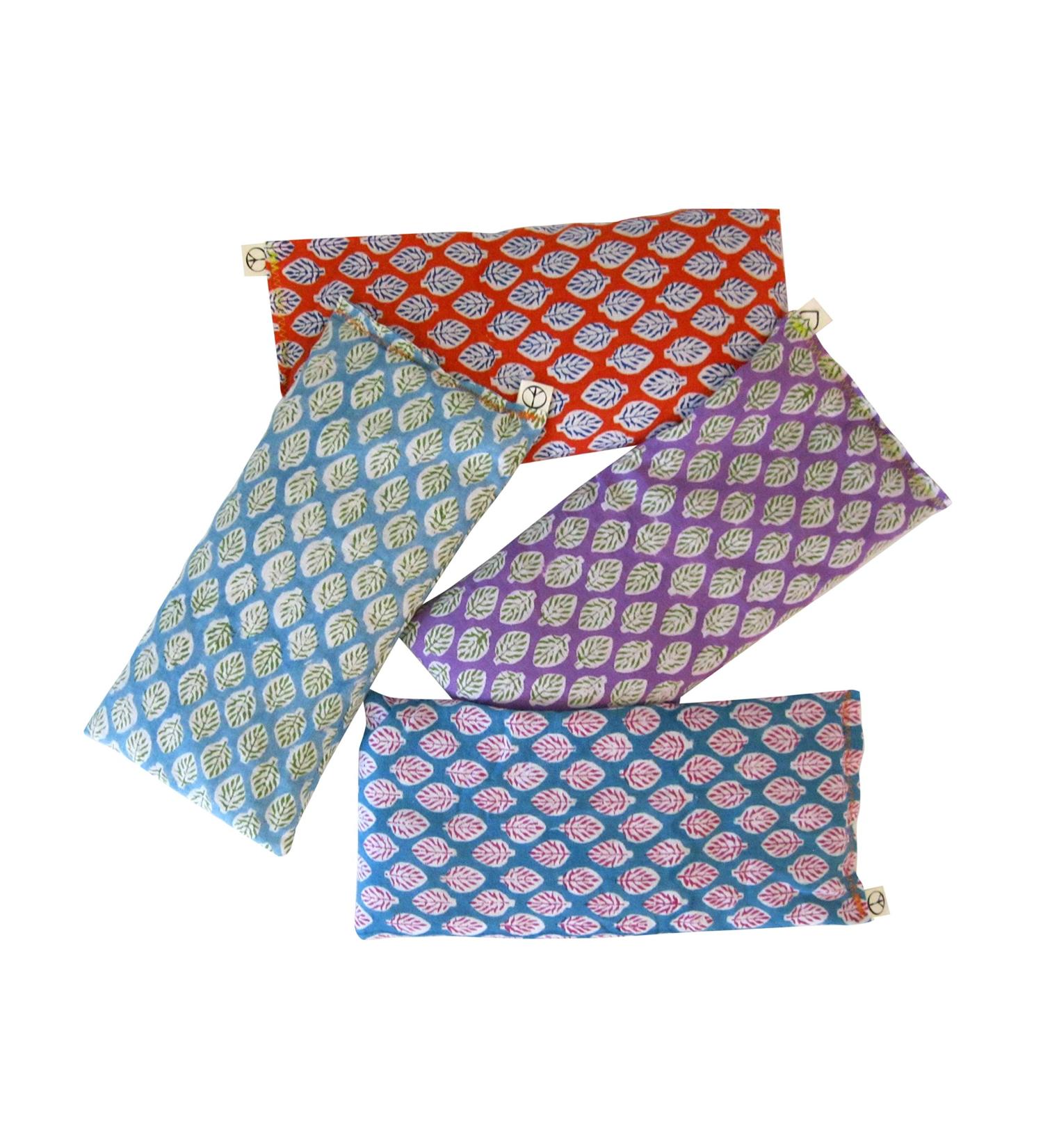 Peacegoods Lavender Eye Pillow (Pack of 4) - Weighted Scented Cotton - Made in USA for Yoga, Relaxation, Aromatherapy, and Sleep - Leaf Purple Orange Turquoise - Buy Online on GoSupps.com