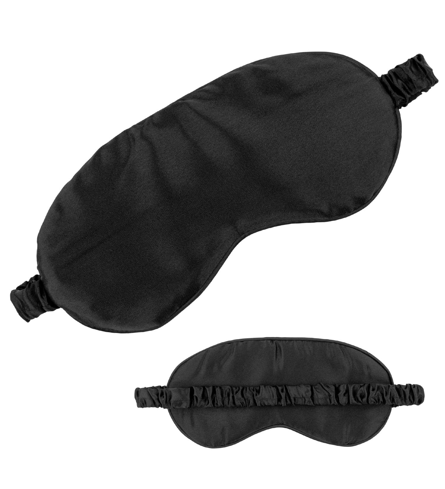 Silk Sleep Mask for Sleeping - Super Soft Mulberry Silk Eye Mask with Elastic Headband for Night Sleeping and Travel - Black - Buy Online on GoSupps.com