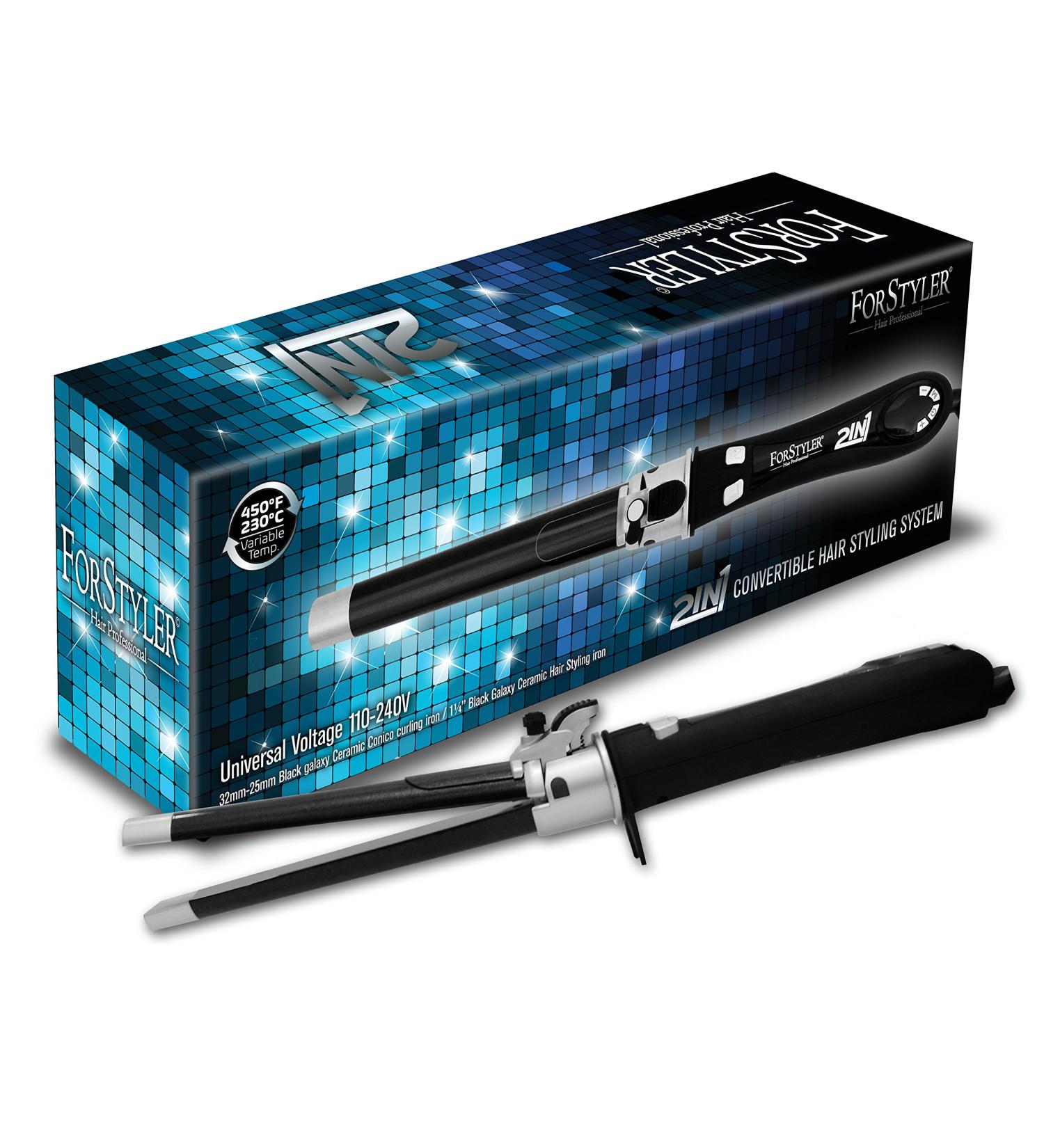 2-in-1 Ceramic Convertible Hair Styling System - Rotating Curling Iron for Perfect Waves & Curls - Buy Online on GoSupps.com