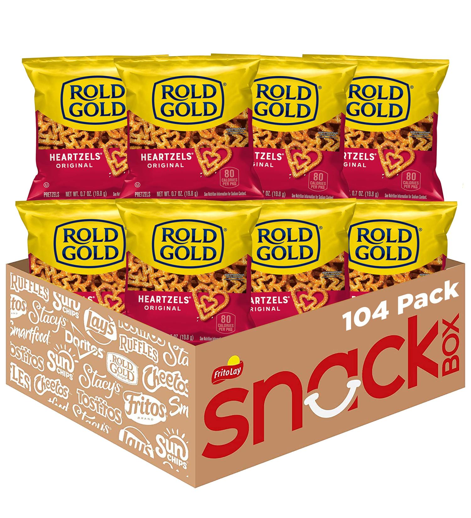 Rold Gold Heartzels Heart-Shaped Pretzels - 0.7oz (Pack of 104) | Delicious Snack Treats - Buy Online on GoSupps.com
