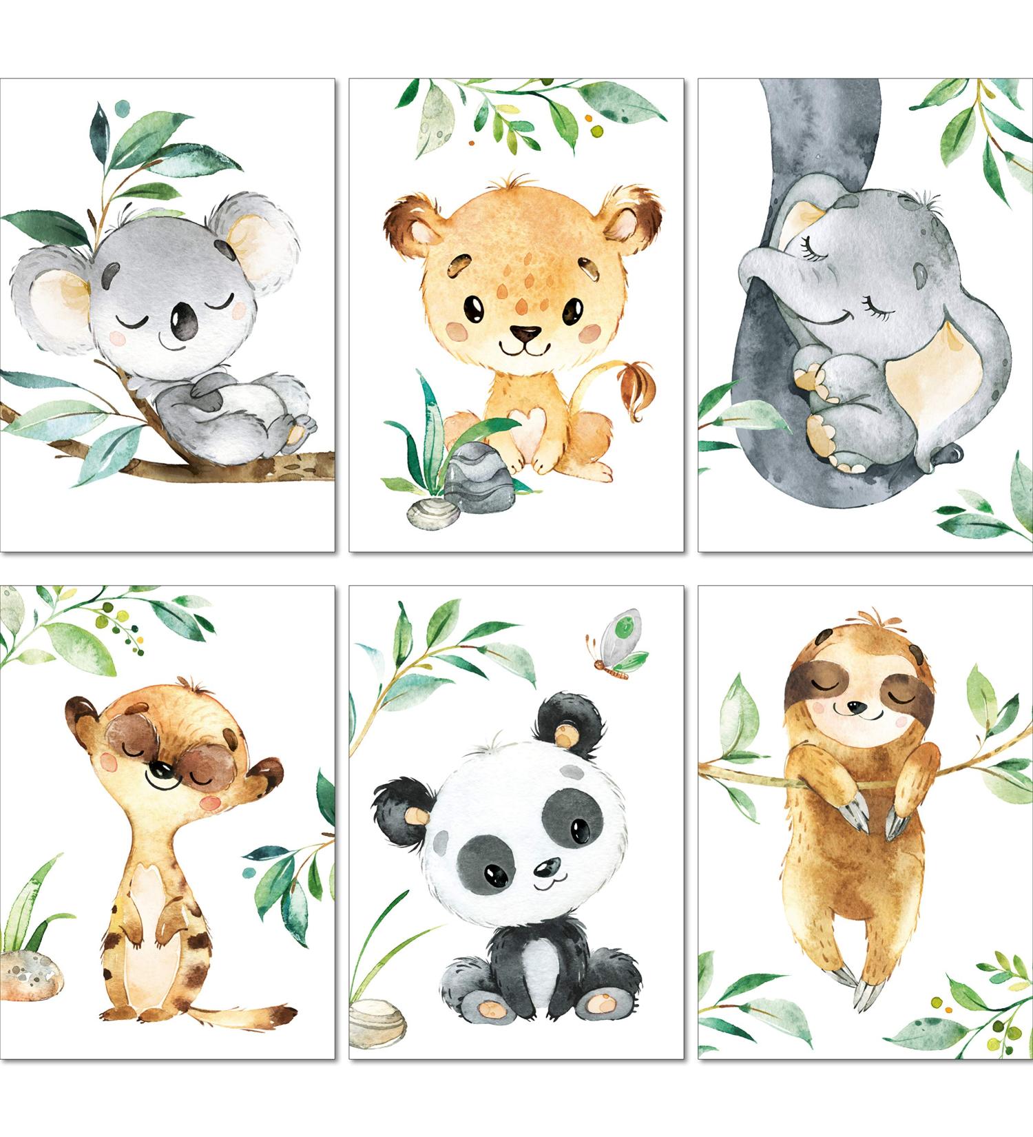 LALELU-Prints Adventurous Safari: Set of 6 Jungle Elephant Posters for Kids' Rooms Perfect Wall Decor for Boys and Girls (DIN A4 Unframed) - Buy Online on GoSupps.com