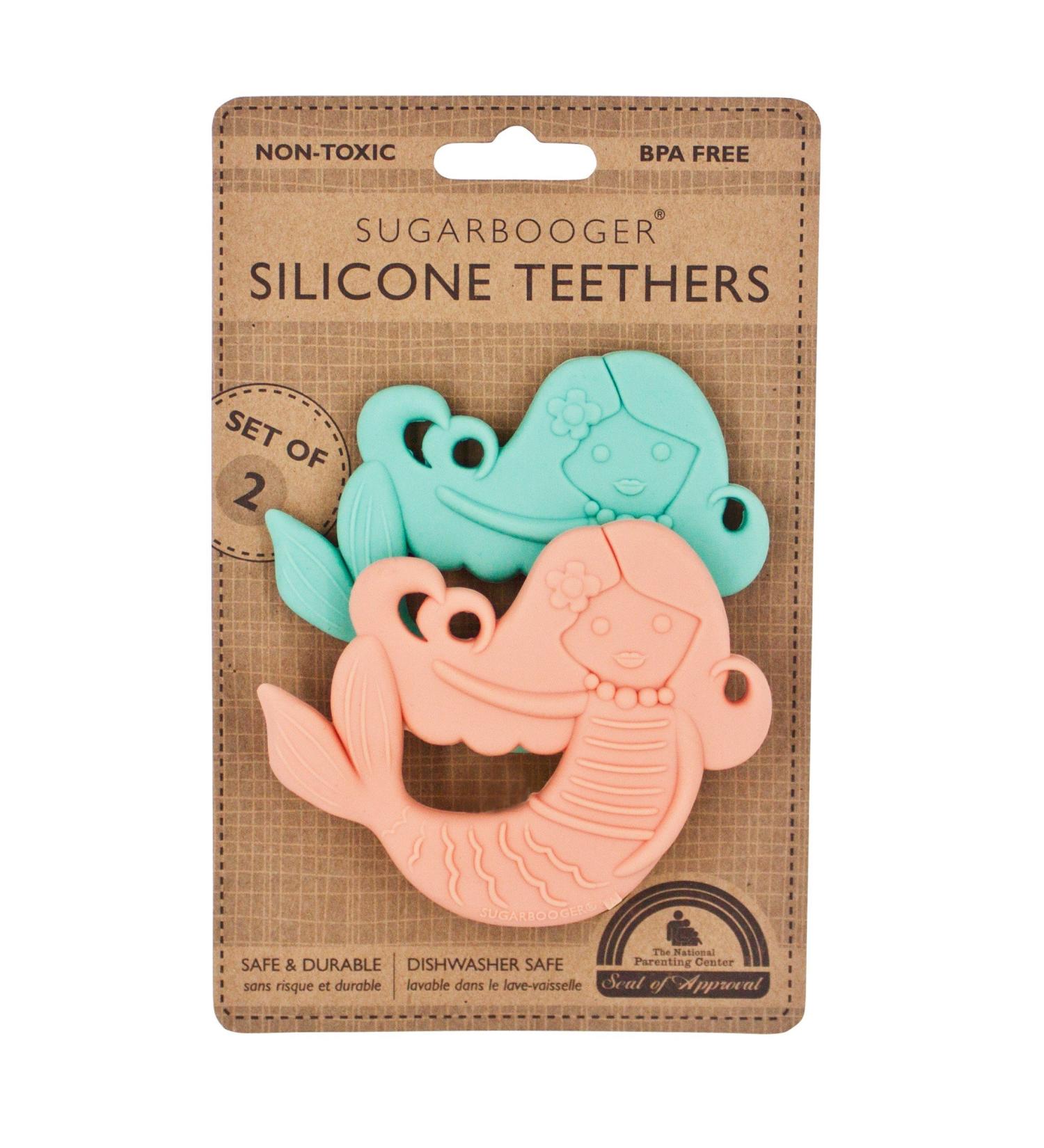 SugarBooger Silicone Teether Set - 2-Pack Mermaid Teething Toys - Buy Online on GoSupps.com