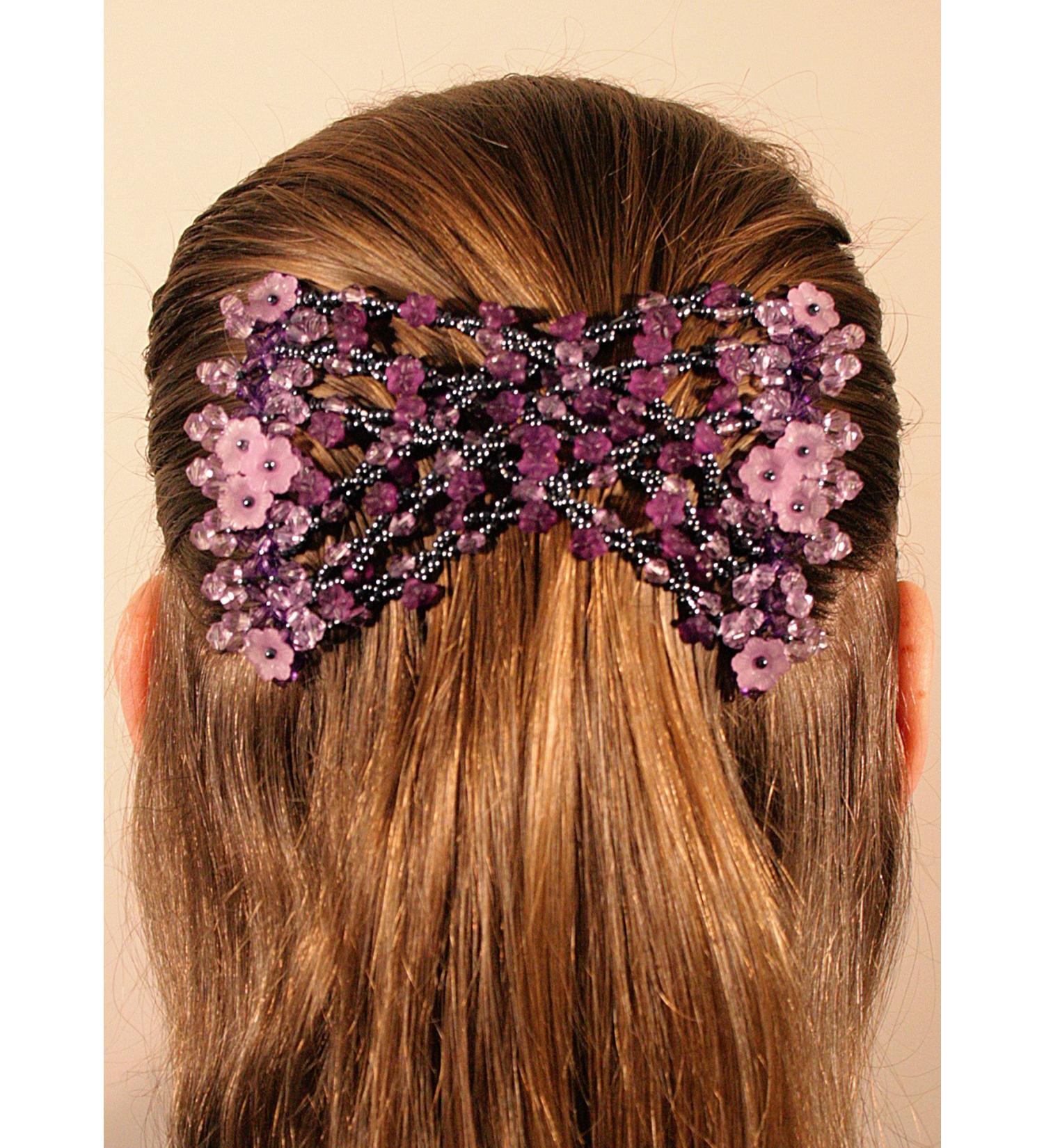 Mebella Magic Hair Clips for Women - Stretchable Double Comb for Perfect Hairstyles in Purple - Buy Online on GoSupps.com