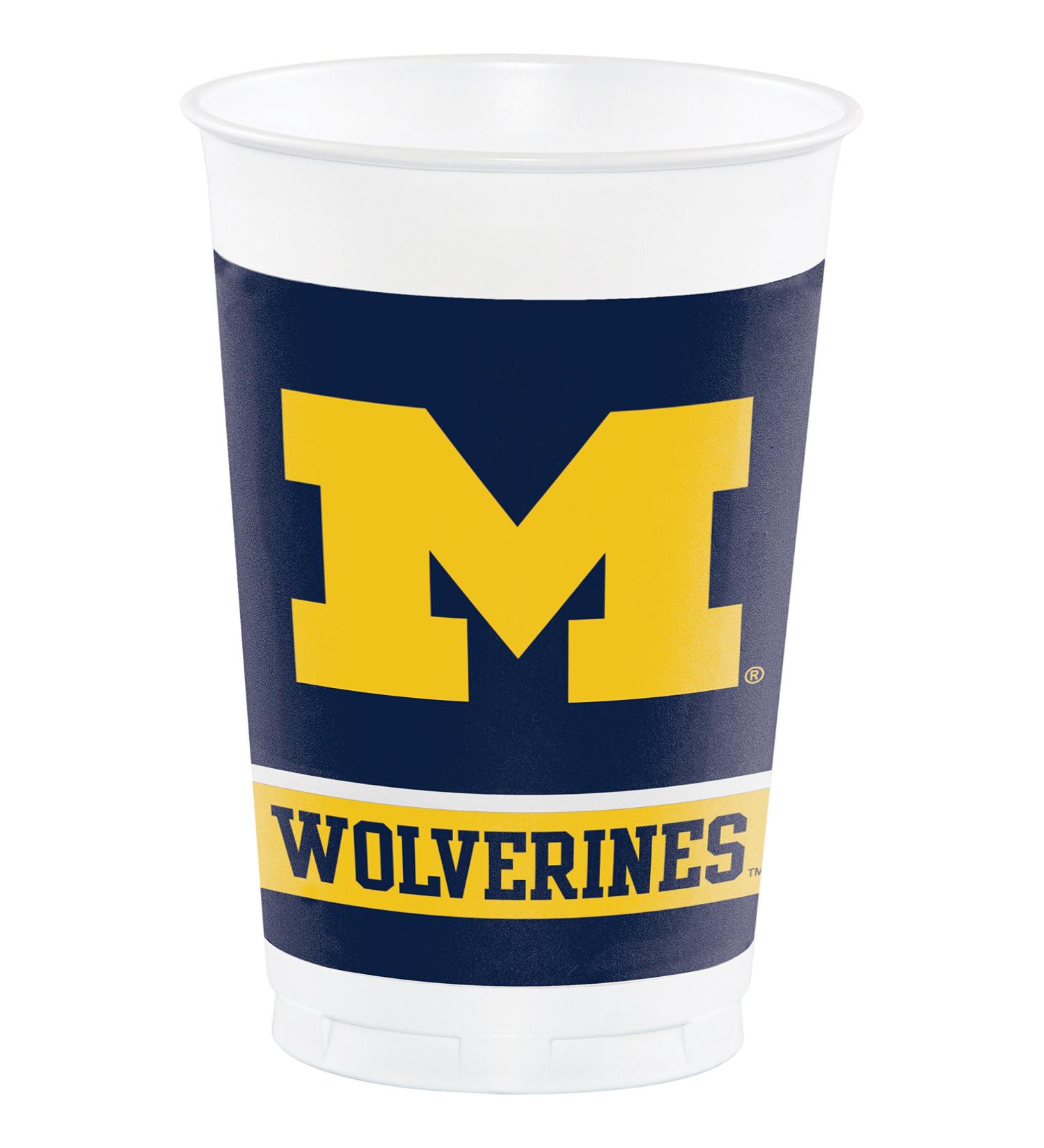 University of Michigan Plastic Cups, 24 ct