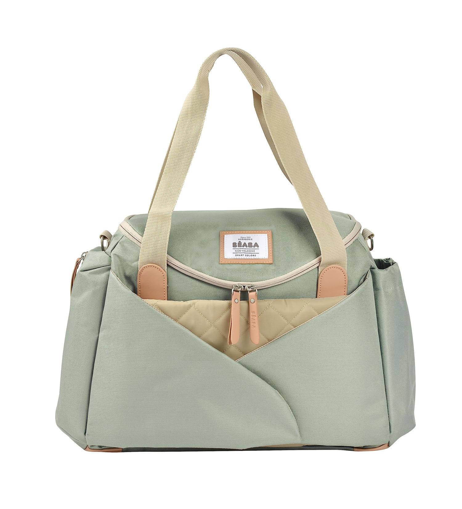 B aba Diaper Bag Sydney II - Modular Large Capacity & Insulating Baby Food Compartment - Sage Green - Buy Online on GoSupps.com