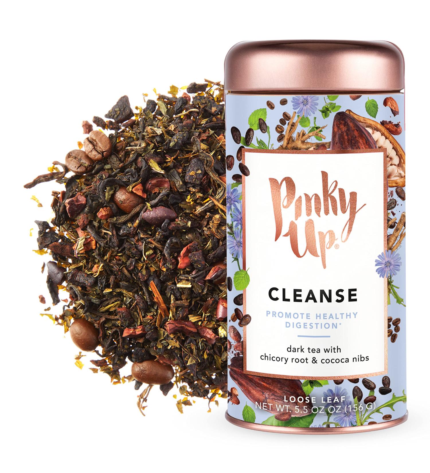 Pinky Up Cleanse Digestive Loose Leaf Tea - Coffee Cocoa Nibs Chicory Peppermint Blend | 5.5 oz - Buy Online on GoSupps.com