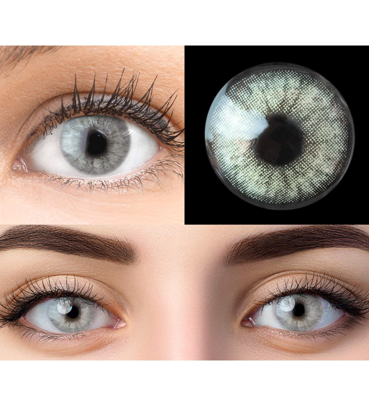 Glamlens Keira Gray Contact Lenses with Container - Natural Gray Strong Coverage -4.00 Diopters Silicone Hydrogel 1 Pair (2 Pieces) | International Shipping Available - Buy Online on GoSupps.com