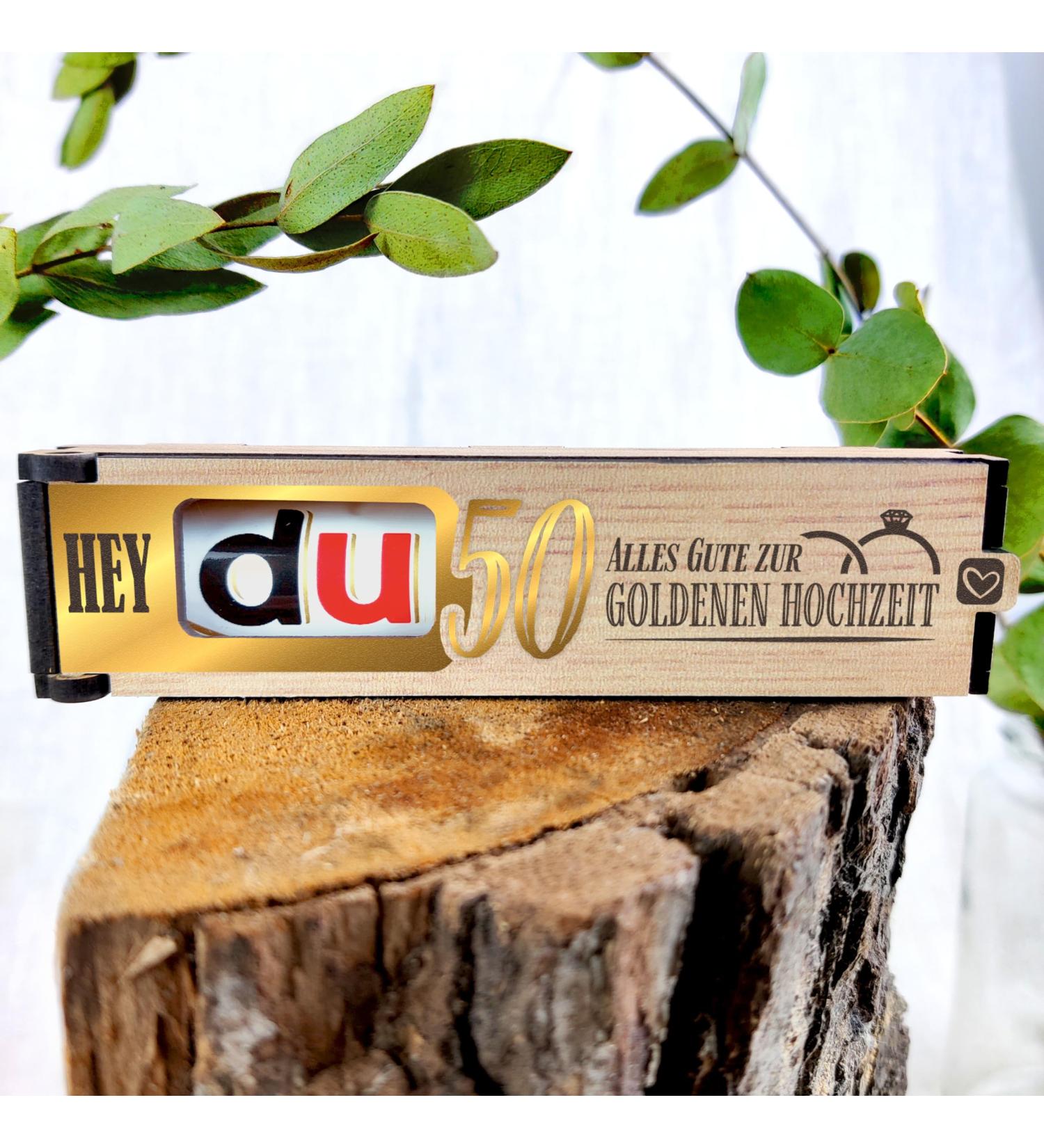 Golden Wedding Gifts - Premium Chocolate Bar Gift Box with Duplo | Unique Celebration Ideas & Decorations - Buy Online on GoSupps.com