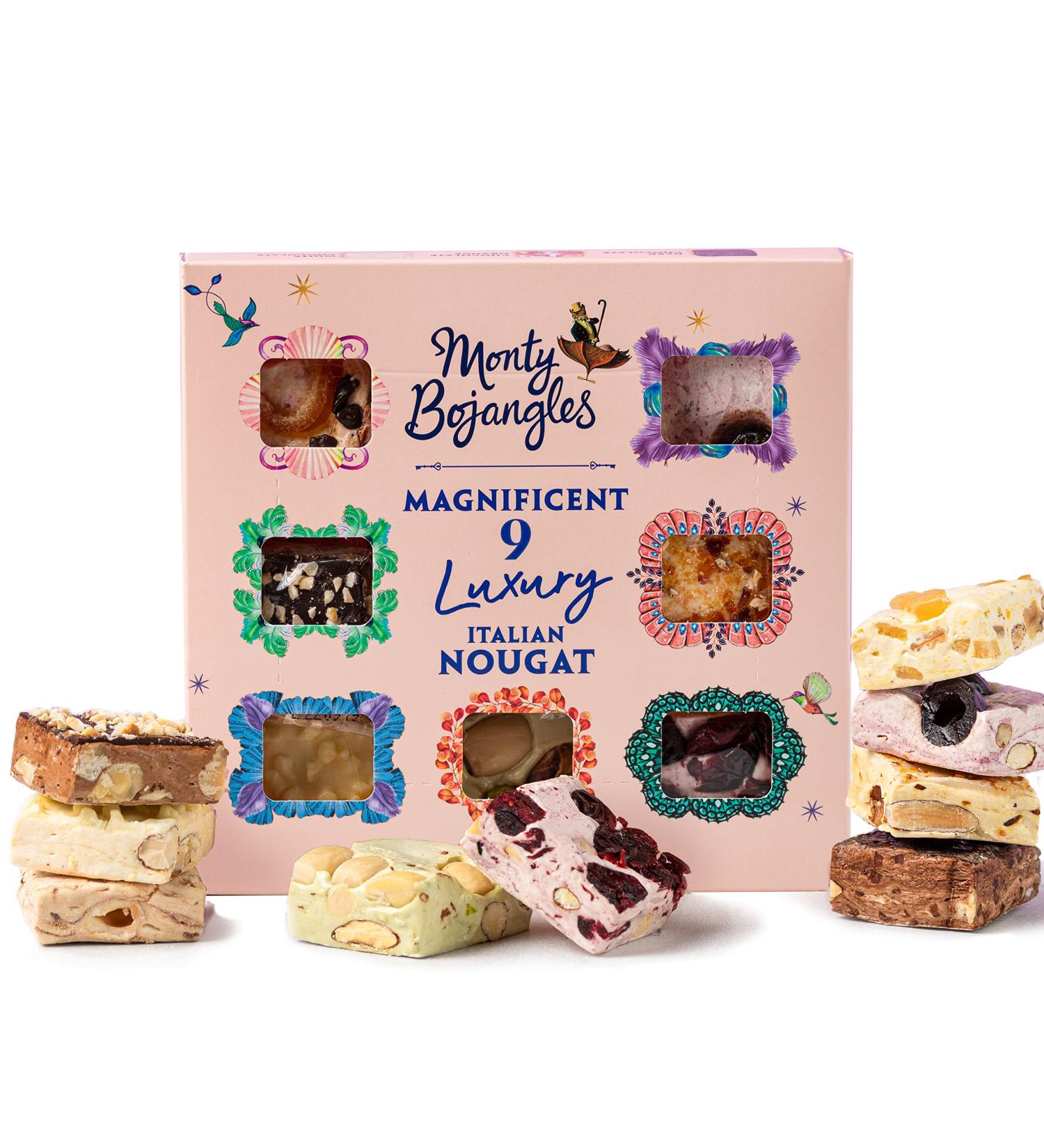 Monty Bojangles Magnificent 9 Nougat Gift Box - Luxury Italian Nougat Assortment 135g - Buy Online on GoSupps.com