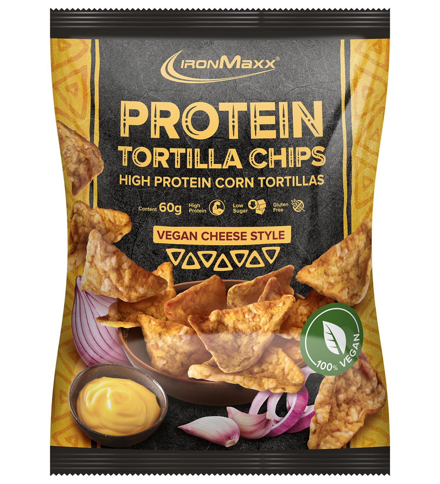Ironmaxx Vegan Tortillas - High Protein Vegan Cheese | Low Fat Palm Oil-Free Gluten-Free Snack 60g - Buy Online on GoSupps.com