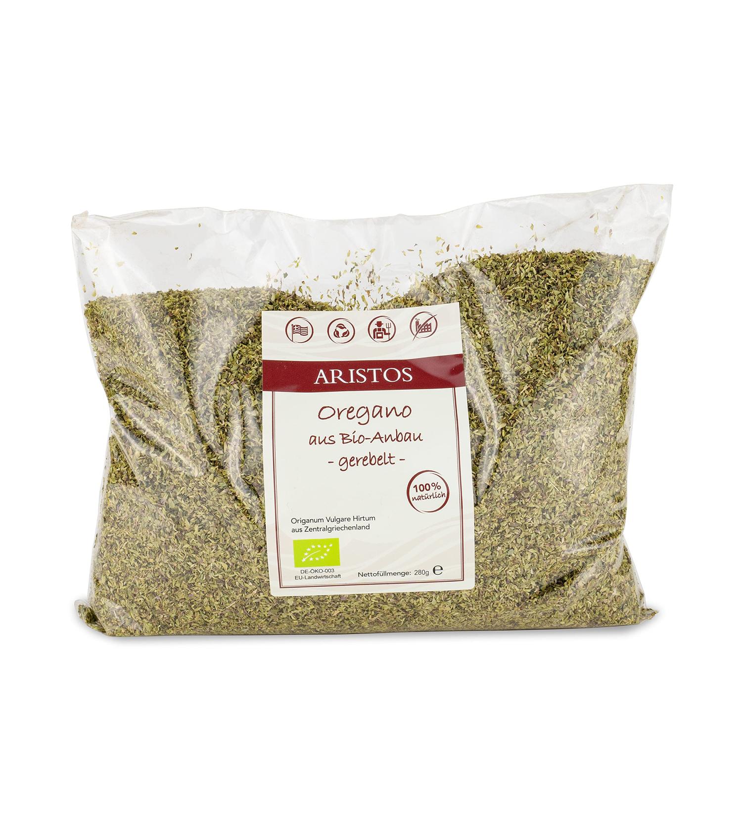 Greek Organic Oregano 280g Pure Oregano Blossom with Intense Aroma from Central Greece | ARISTOS - Premium Quality International Shipping - Buy Online on GoSupps.com