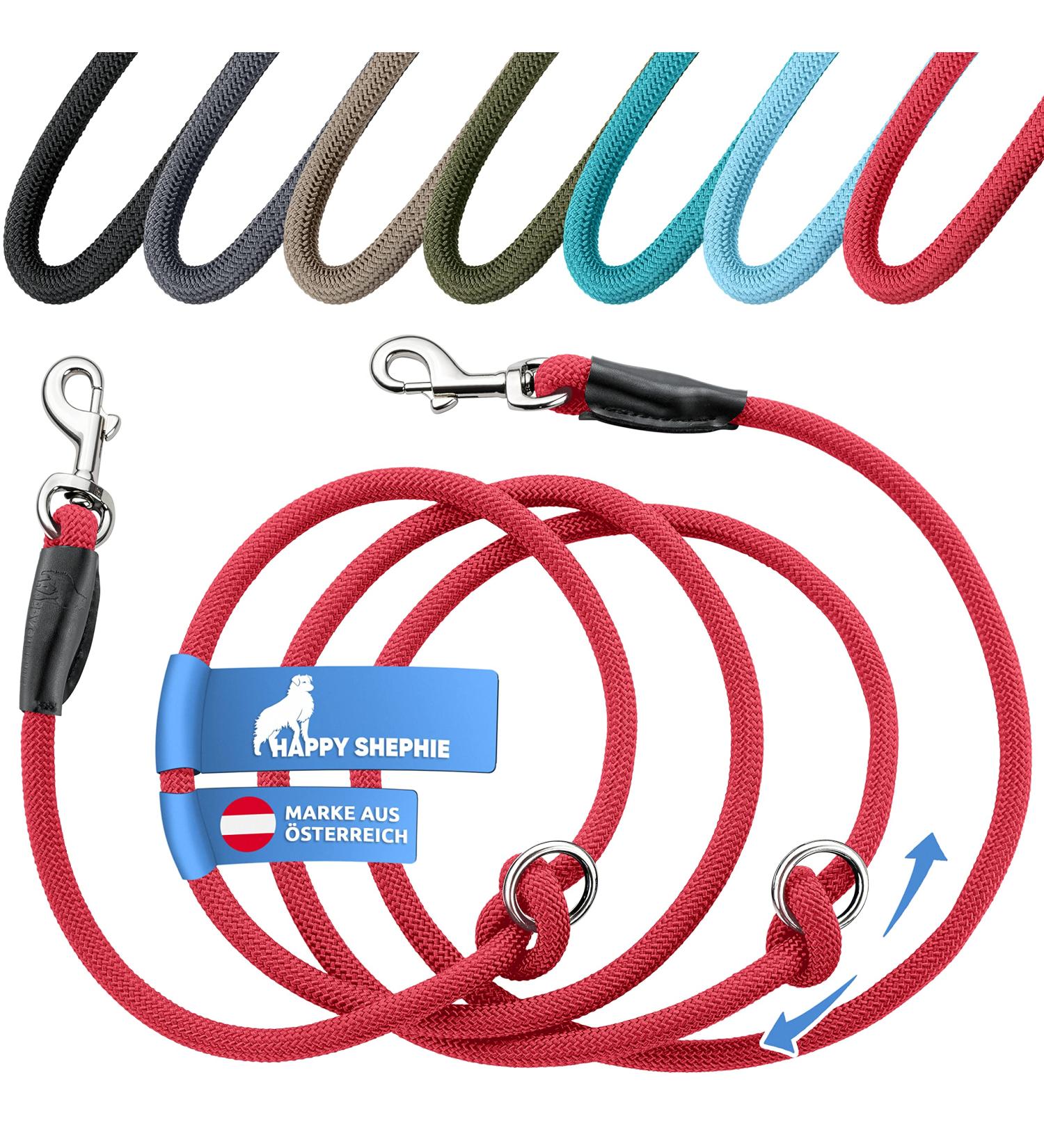 Happyshephie Adjustable Dog Leash 2.5m - Durable Reversible Double Leash for Medium & Large Dogs - Ruby Red - Buy Online on GoSupps.com