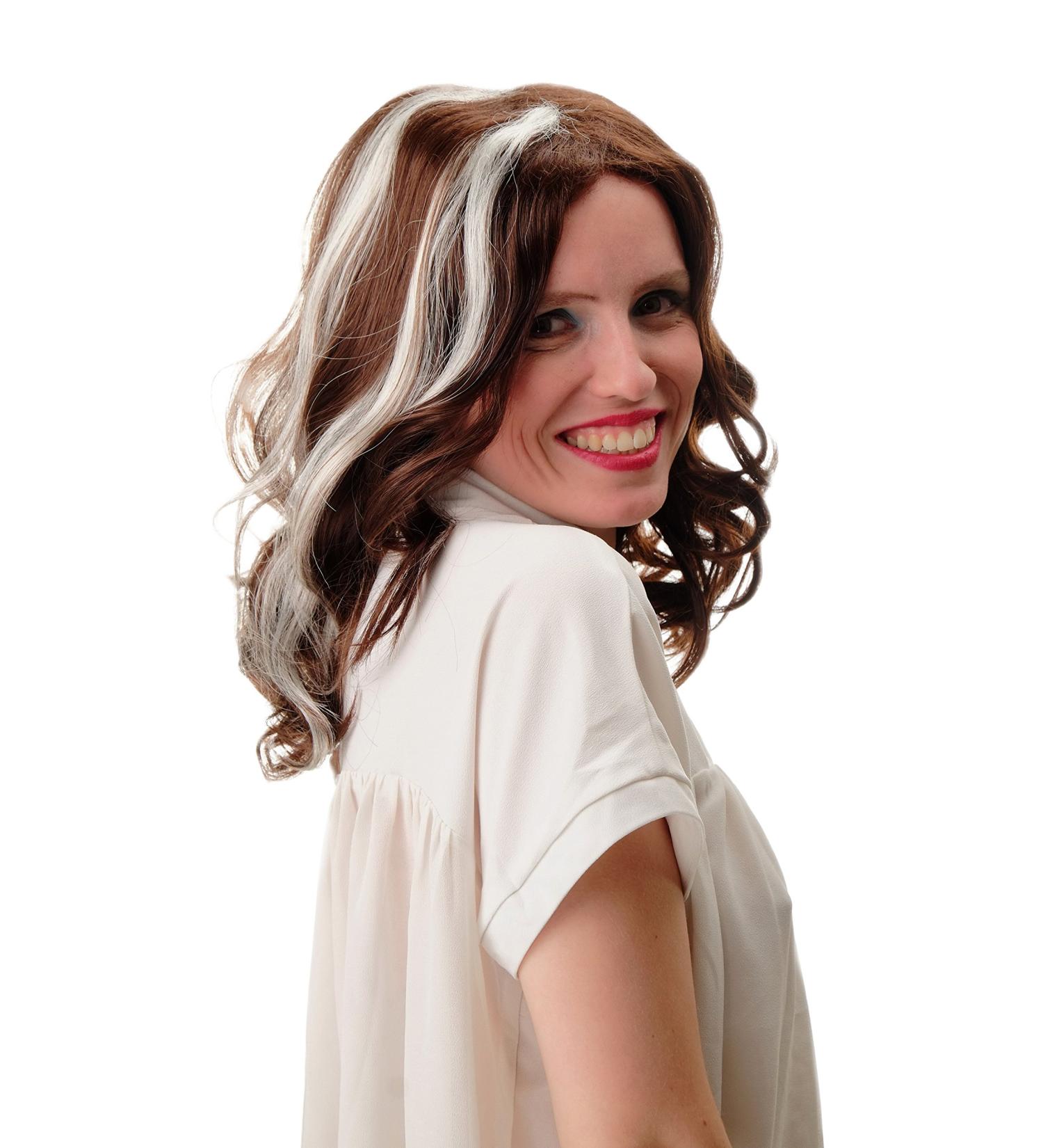 Buy Wig Me Up GFW2469-33 | Extravagant Women's Wavy Shoulder Length Wig in Mahogany Brown & White Blonde | 40 cm Middle Parting | International Shipping - Buy Online on GoSupps.com