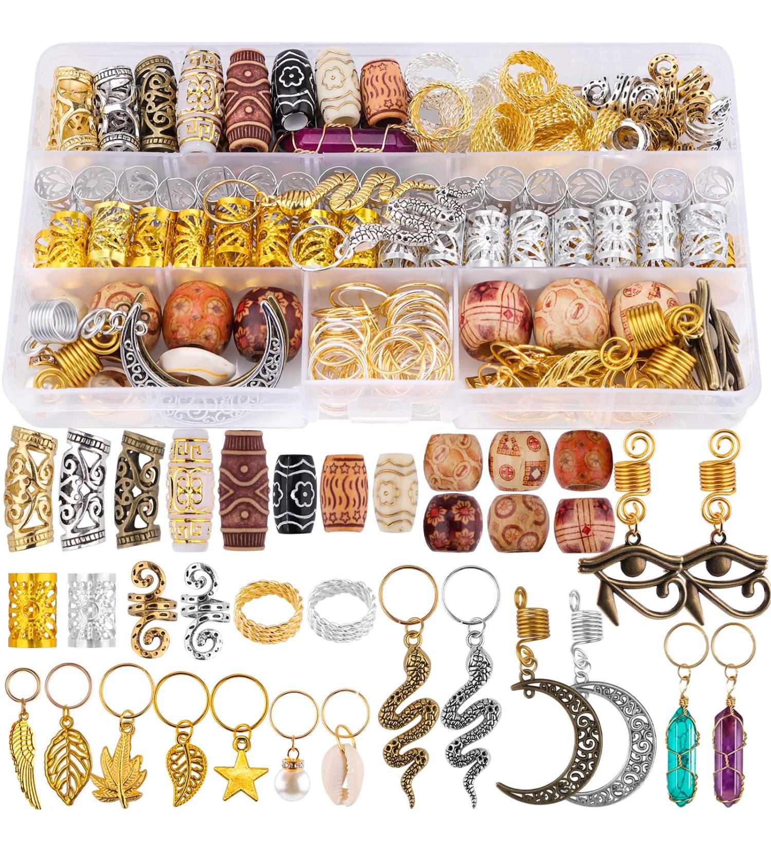 EBANKU 184PCS Dreadlock Hair Jewelry & Accessories - Charms, Beads, Clips for Women & Girls - Buy Online on GoSupps.com