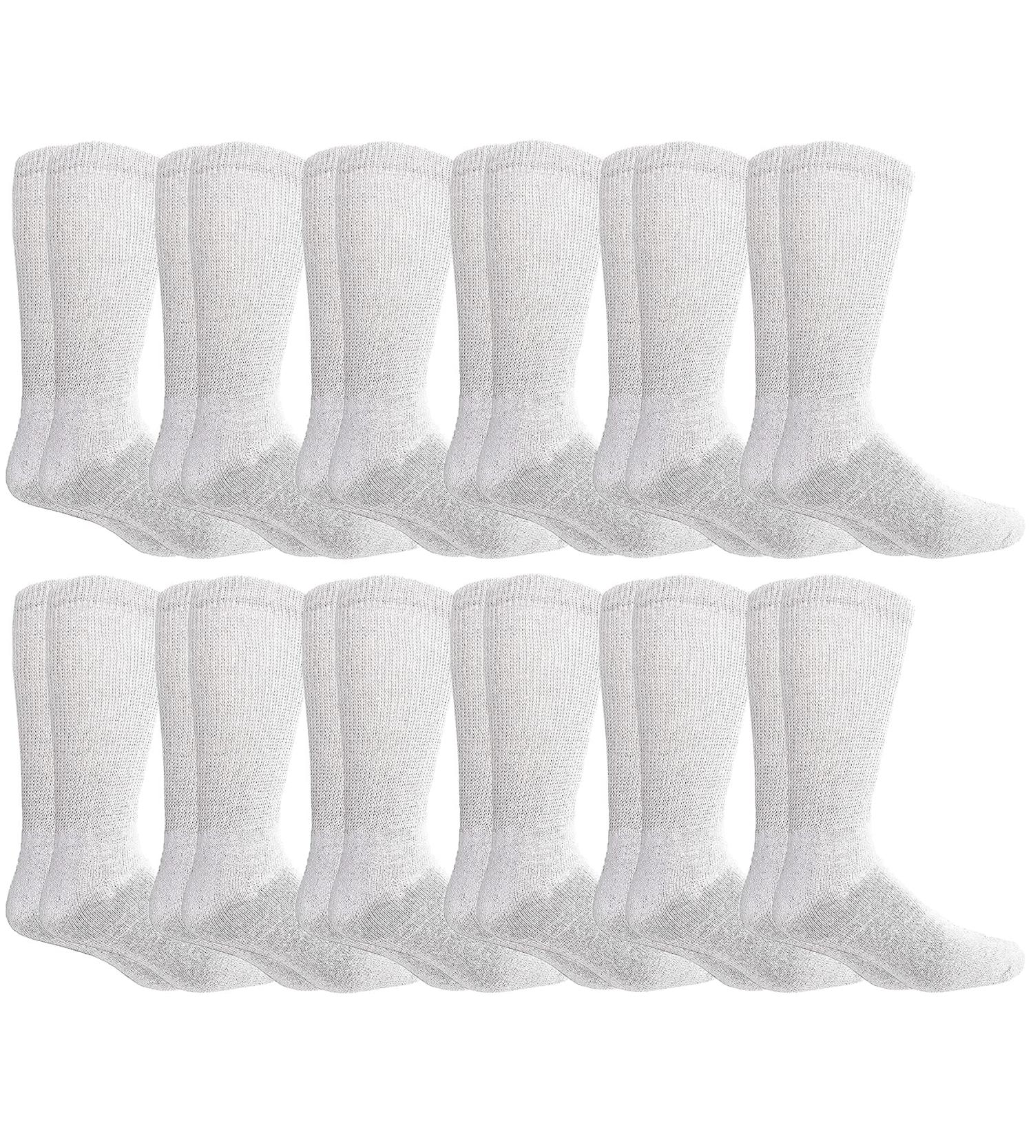 Yacht&Smith Men's Diabetic Socks - Superior Comfort, Loose Fit for Neuropathy & Edema (12 Pairs, White) - Buy Online on GoSupps.com