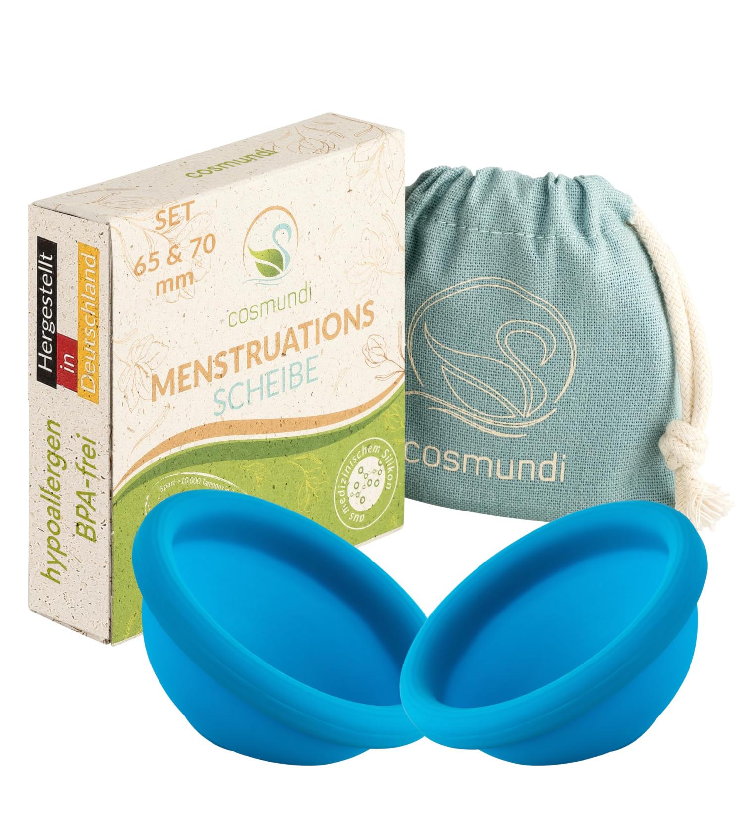 Cosmundi Reusable Menstrual Disc Set | Medical Silicone | Sustainable Tampon Alternative | 65mm & 70mm - Eco-Friendly Shipping Worldwide - Buy Online on GoSupps.com