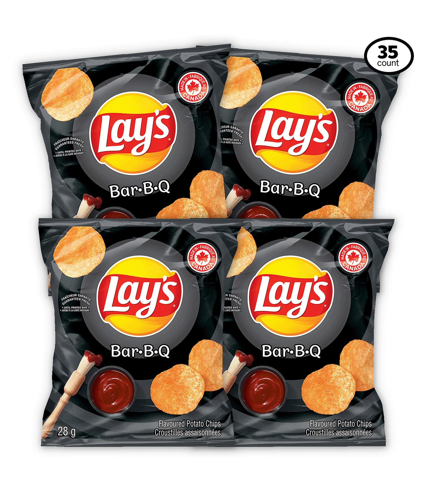 LAY S BBQ Potato Chips 28g (Pack of 35) Barbecue 28 g (Pack of 35) - Buy Online on GoSupps.com
