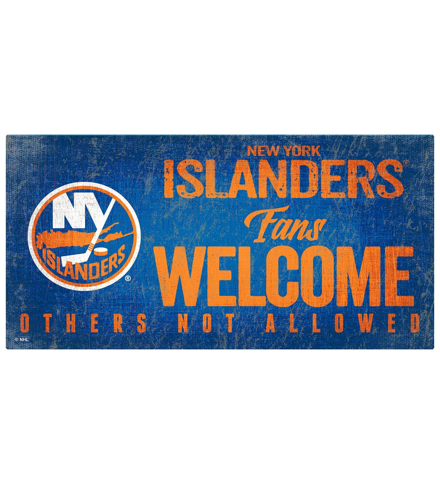 NHL New York Islanders Unisex New York Islanders Fans Welcome Sign, Team Color, 6 x 12