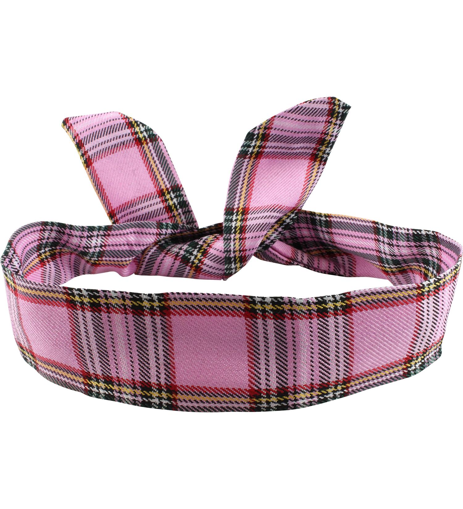 Wire Headband Tartan Pink Tartan