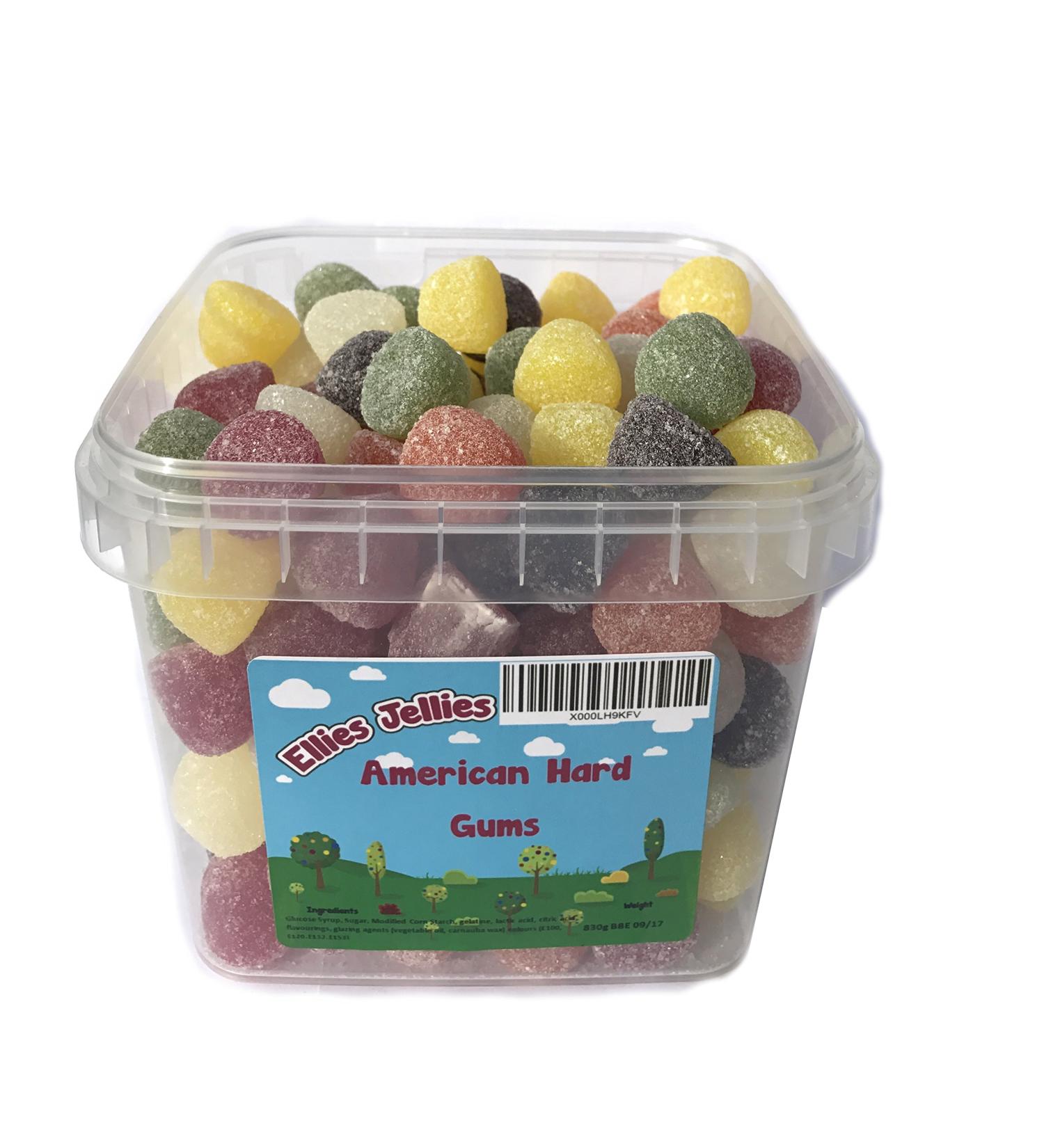Ellies Jellies American Hard Gums 830 Gram Square Tub
