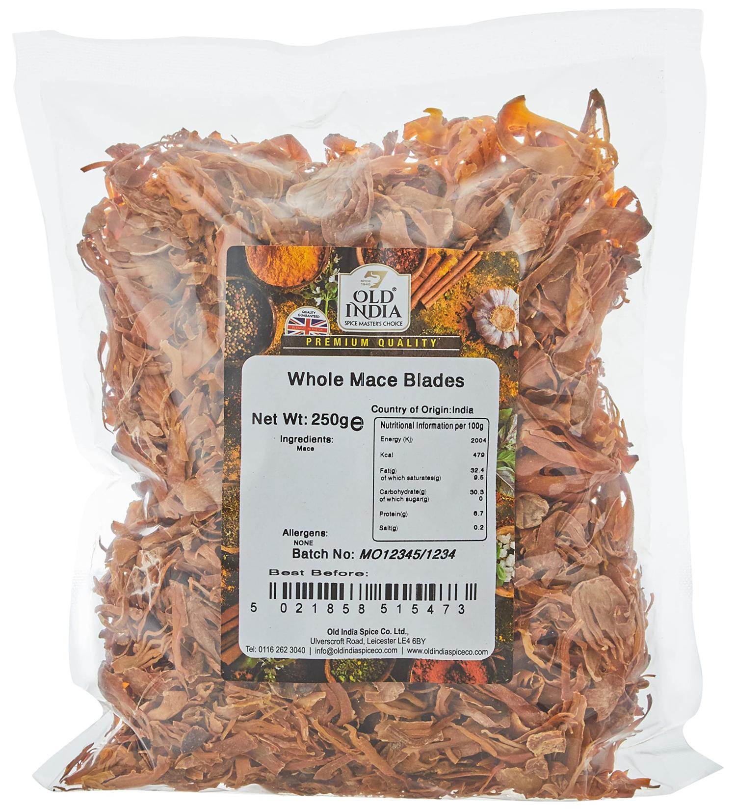 Old India Whole Mace Blades 250g - High Quality Spice for Cooking (Pack of 1) - Buy Online on GoSupps.com