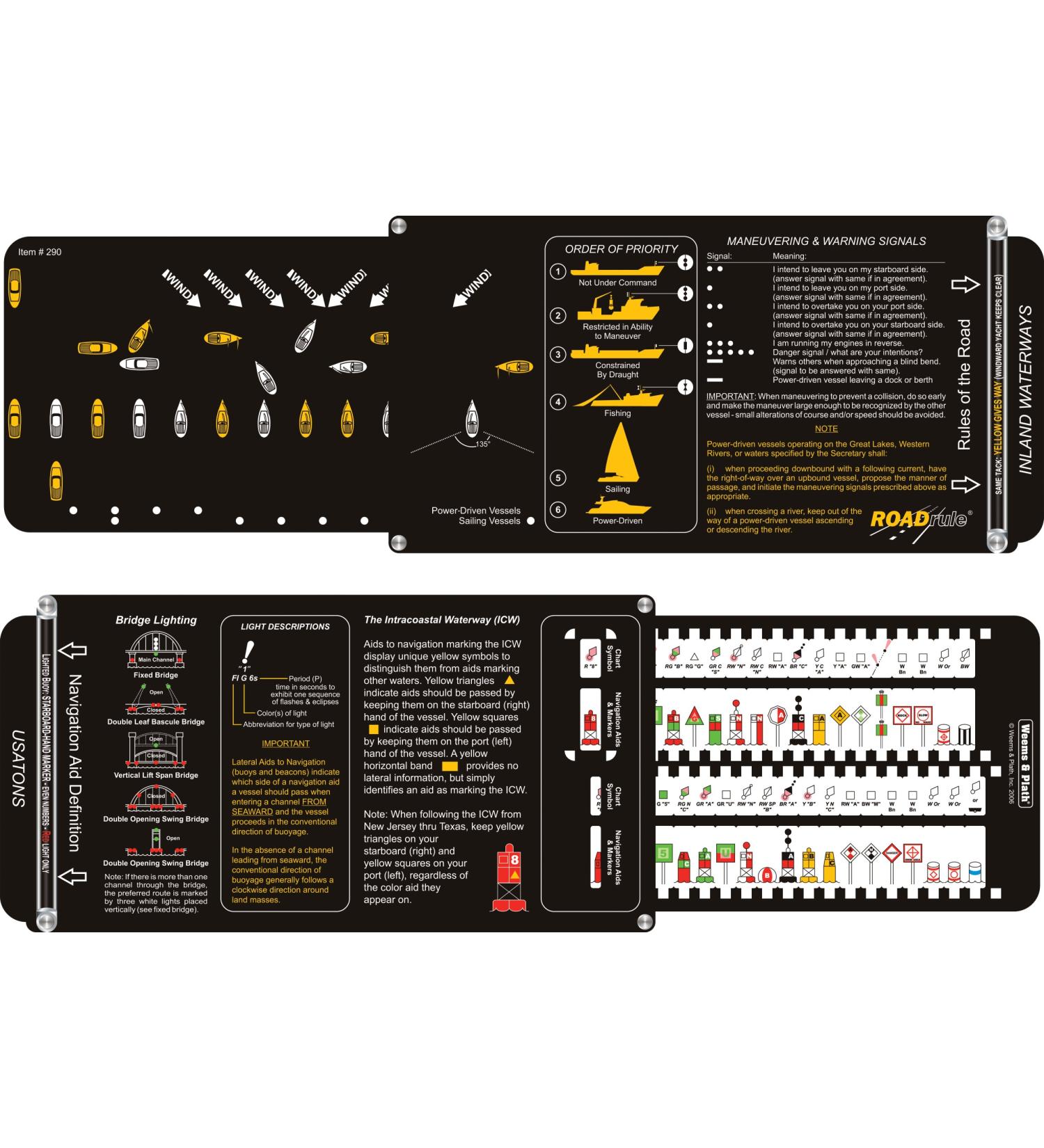Weems & Plath Marine Navigation ROADrule Marine Navigation Aids, Rules of The Road and Light Characteristics (USATONS, U.S. Waters)