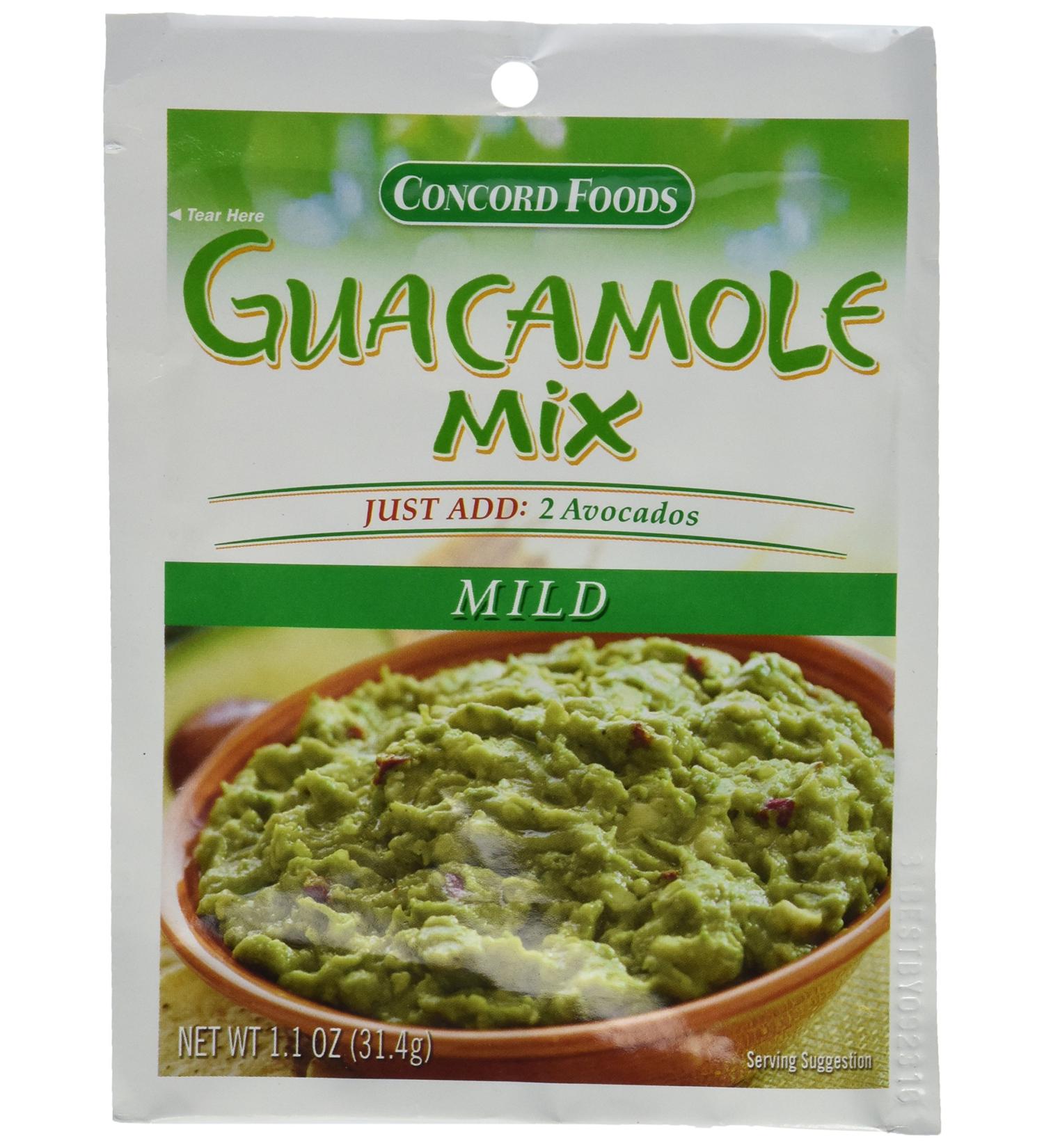 Concord Foods Mild Guacamole Dip Mix - Pack of 4, 1.1 oz Packets - Buy Online on GoSupps.com