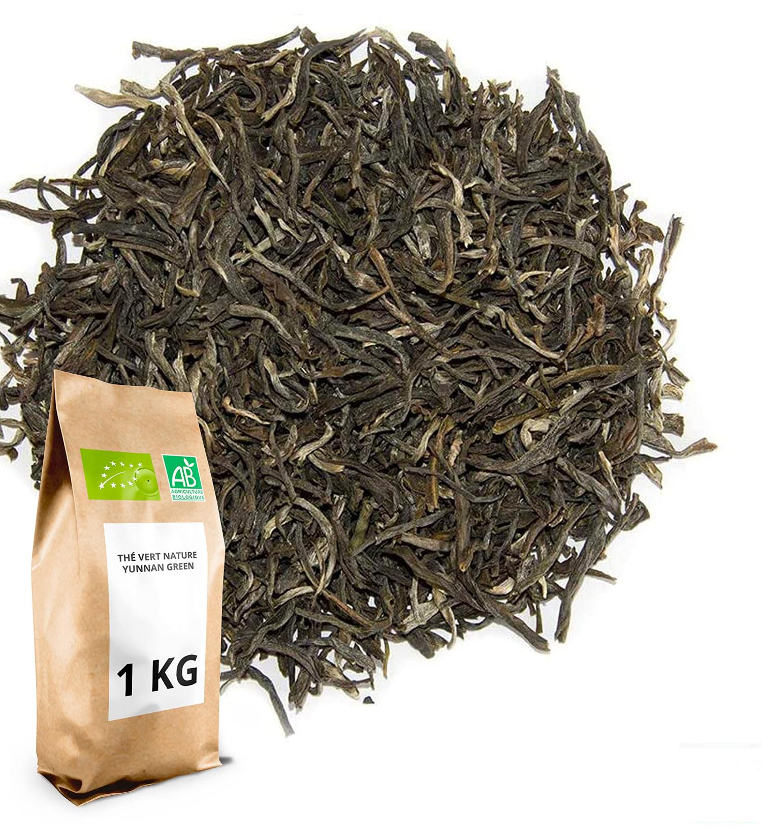 Th Vert bio Yunnan Green - 1 kg (400 tasses) - Th en vrac 100% agriculture biologique - Th s Direct - Buy Online on GoSupps.com