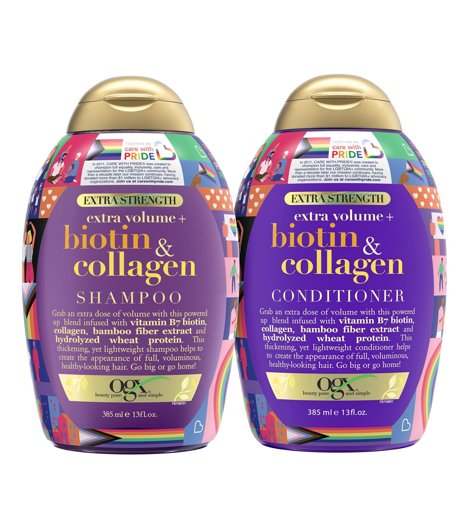 OGX Thick & Full Biotin & Collagen Shampoo + Conditioner Set - Extra Strength Volumizing Formula for Fine Hair - 13 fl oz (Pack of 2) - Buy Online on GoSupps.com