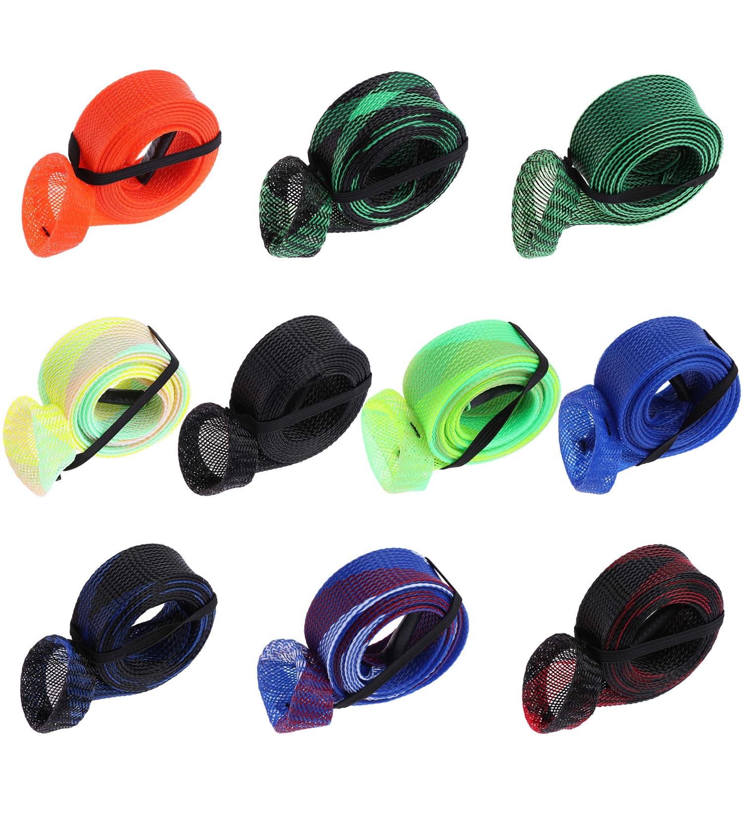 LOCOLO 10 Pieces Fishing Rod Cover Sock with Lanyard - Rod Sleeve for Fly, Casting, Sea Fishing Rods 6'-7 - Buy Online on GoSupps.com
